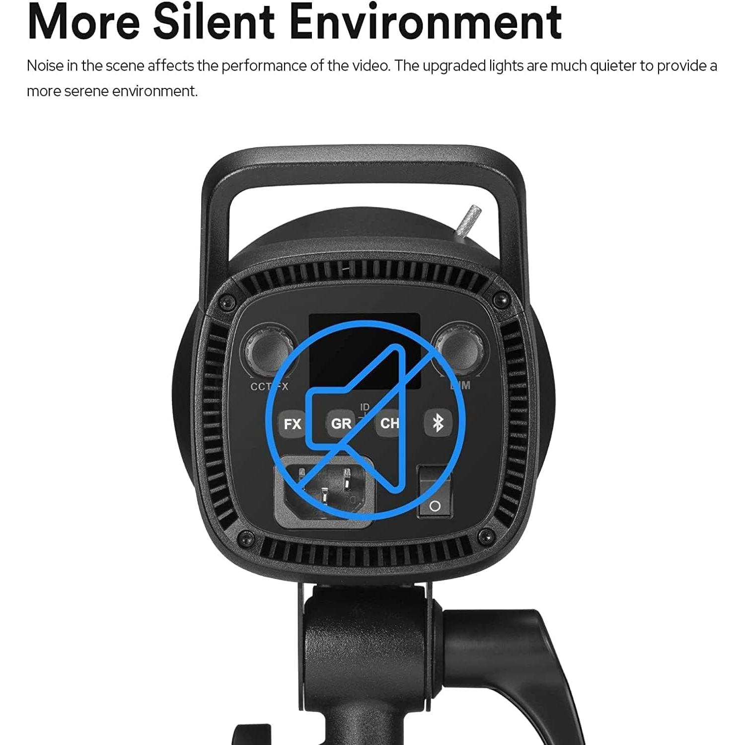 Godox SL100D Daylight LED Video Light, 100W 5600K 32100Lux @1M CRI 96+TLCI 97+ Bowens Mount COB LED Continuous Light, 8 FX Effects 0-100% Brightness Studio Light with APP Control