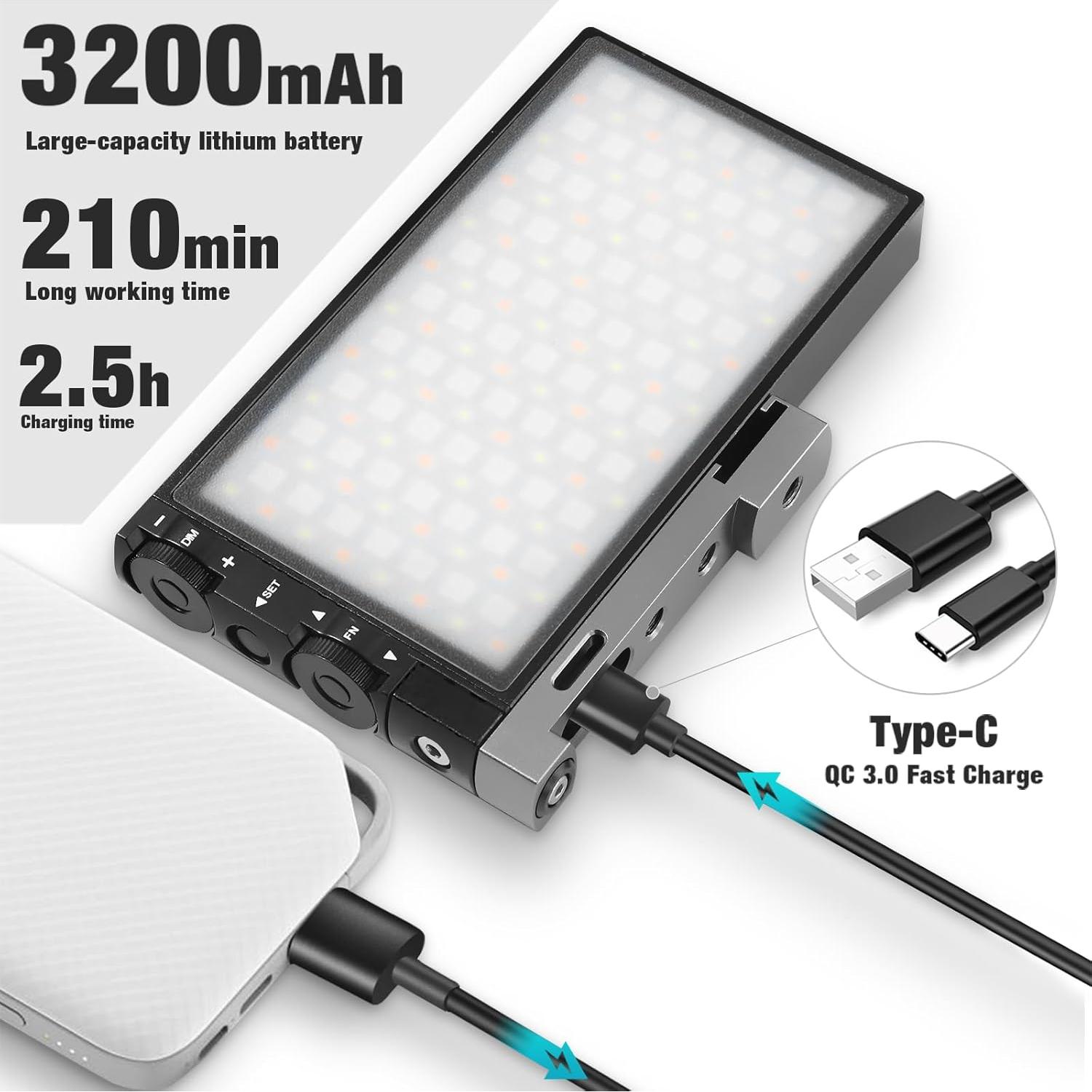 Luz de Video RGB PIXEL G1s LED 12W Recargable 2500-8500K