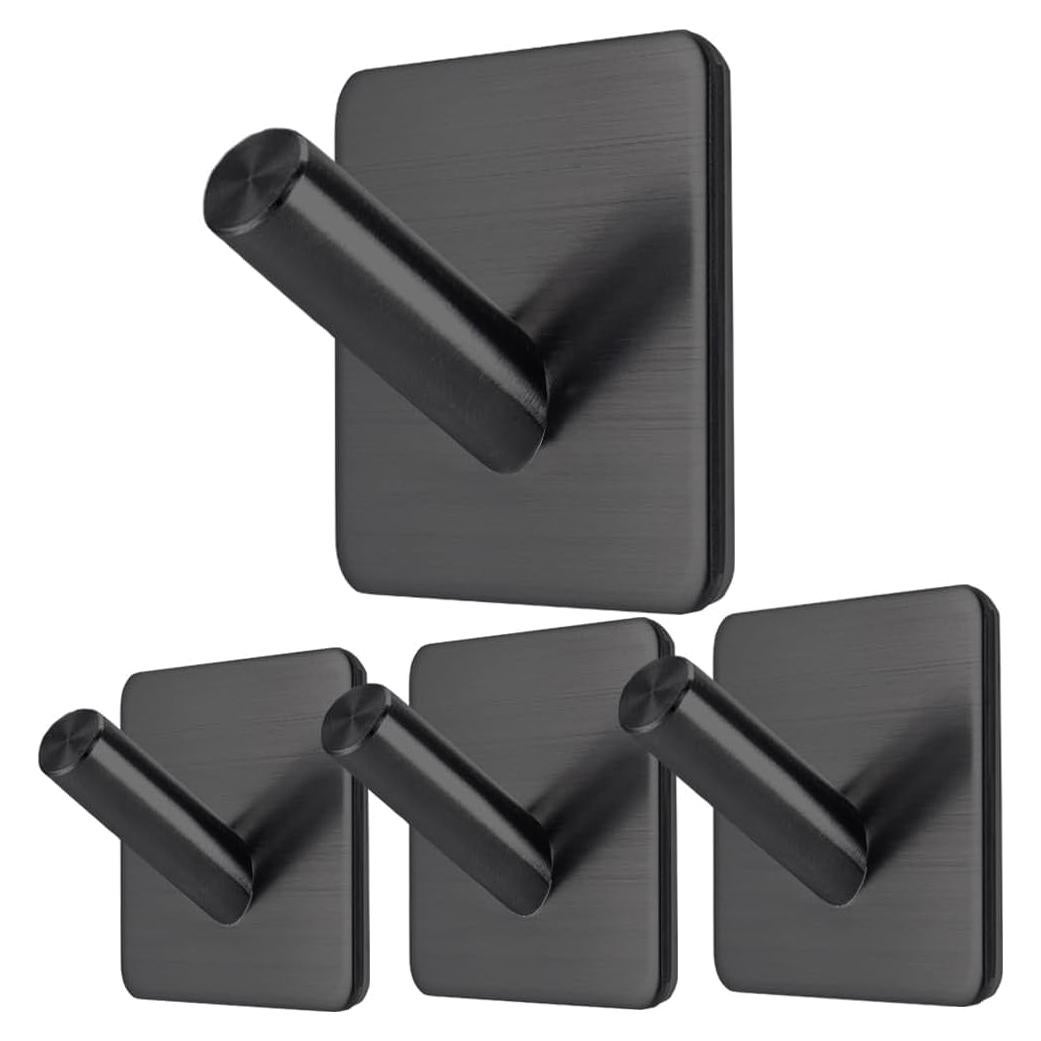 Ganchos Adhesivos Fotosnow 4 Piezas Acero Inoxidable Negro