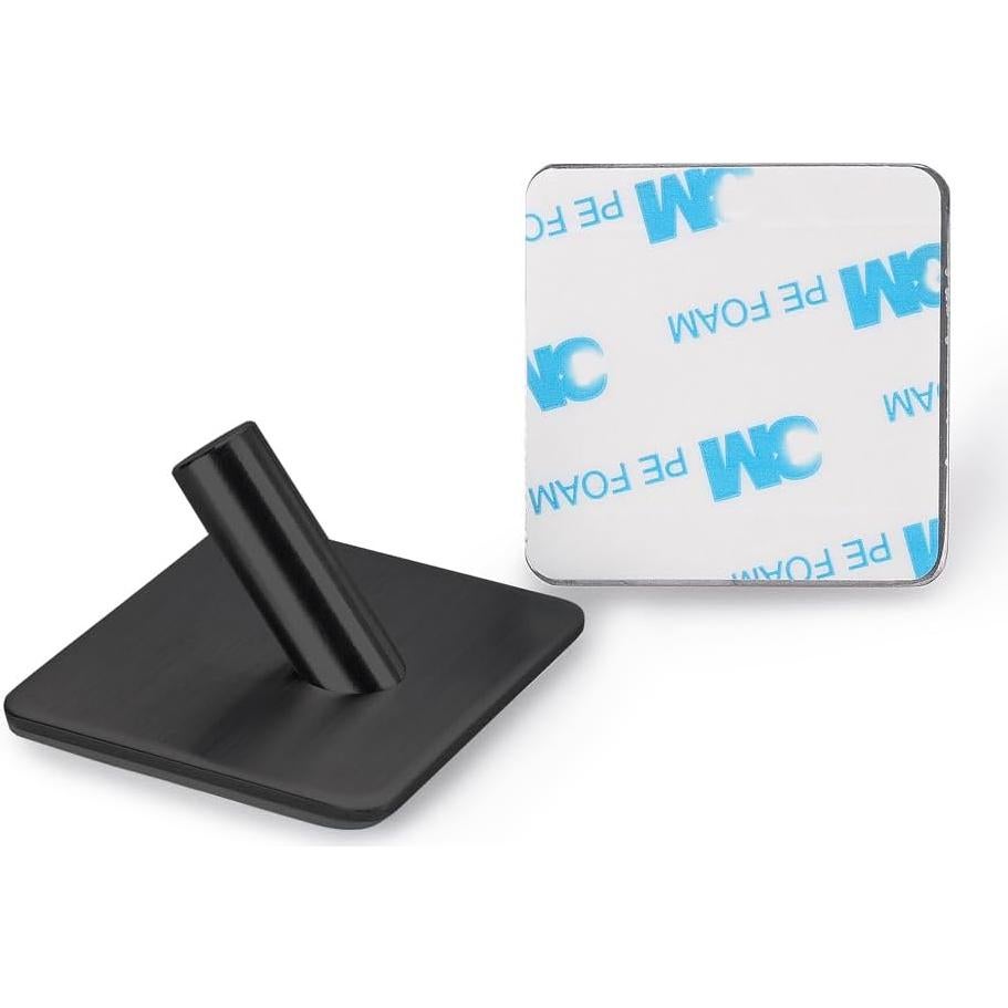 Ganchos Adhesivos Fotosnow 4 Piezas Acero Inoxidable Negro