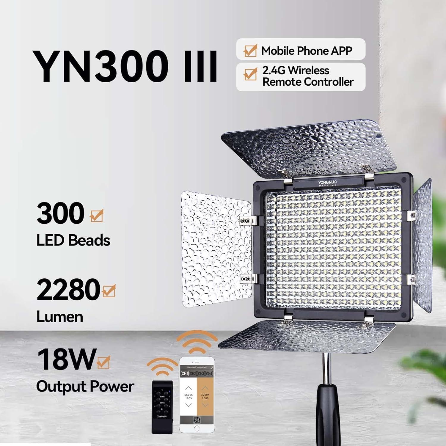 YONGNUO YN300 III Luz LED Video 5600K Brillo Ajustable