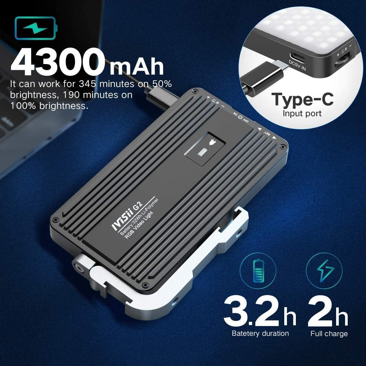 Luz Portátil LED RGB IVISII G2 12W Batería 4300mAh