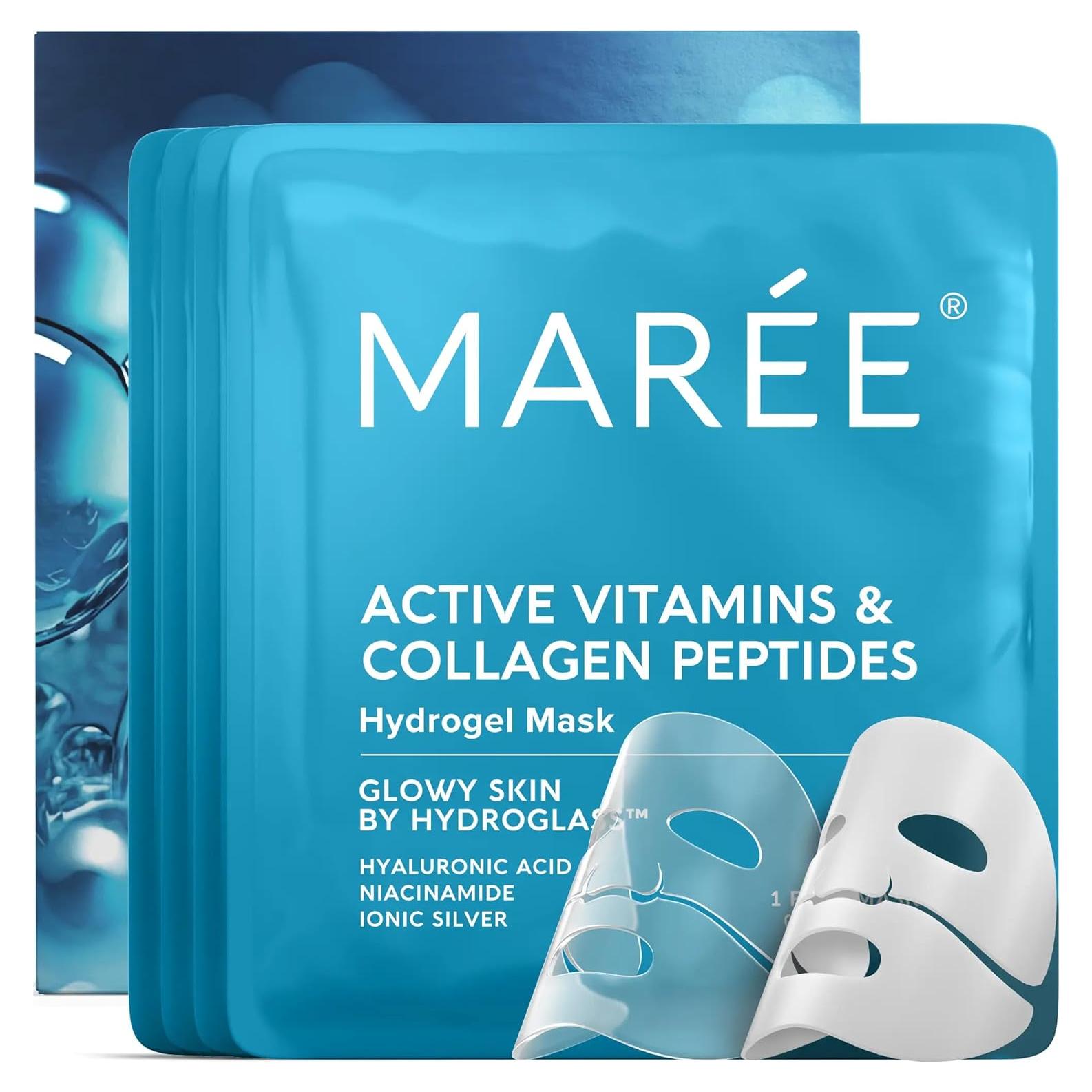 Mascarilla Facial de Colágeno MAREE Hidratante 4 Unidades