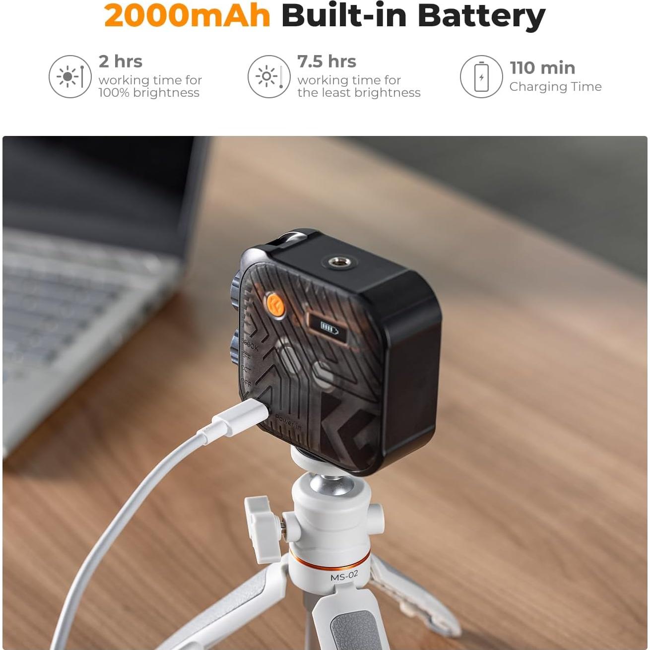 K&F Concept Luz de Video LED Bi-Color Portátil 2000mAh