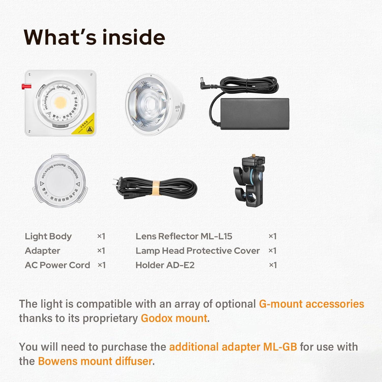 Godox ML100Bi 120W Luz LED Bi-Color 2800K-6500K para Estudio
