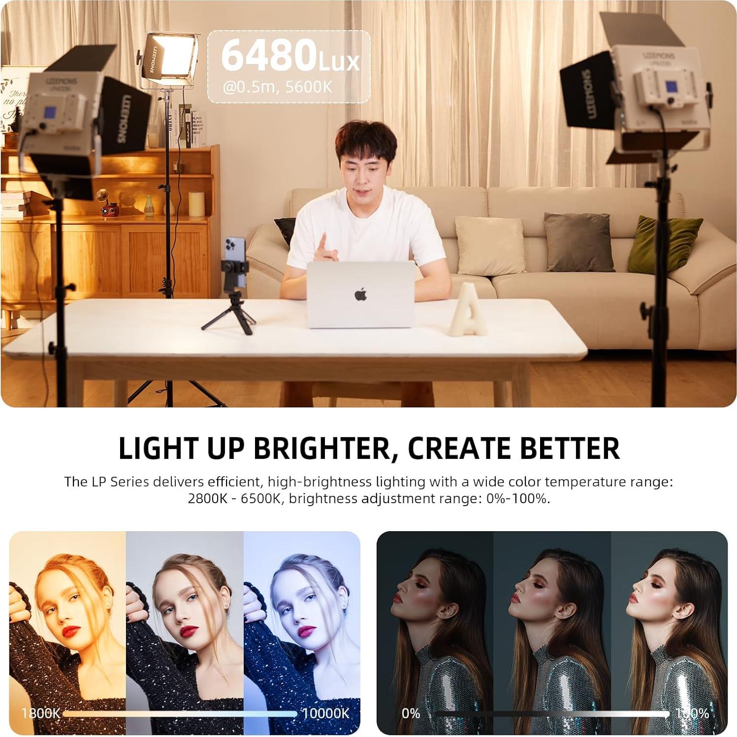 Luz LED RGB Godox LP400R 36W 1800K-10000K 6480Lux