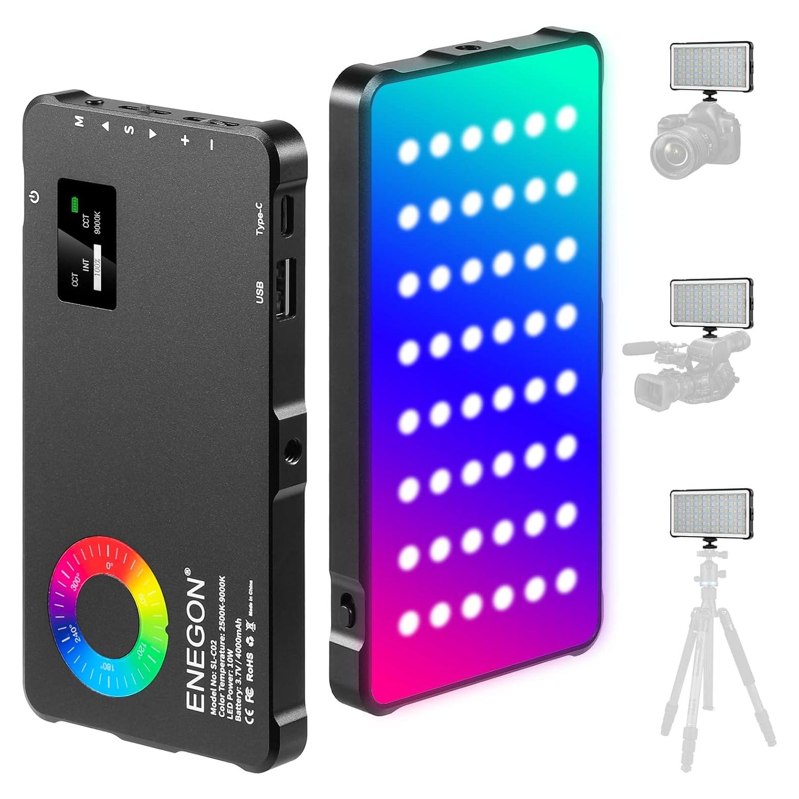 Luz de Video RGB ENEGON 4000mAh LED para Cámara 2500-9000K