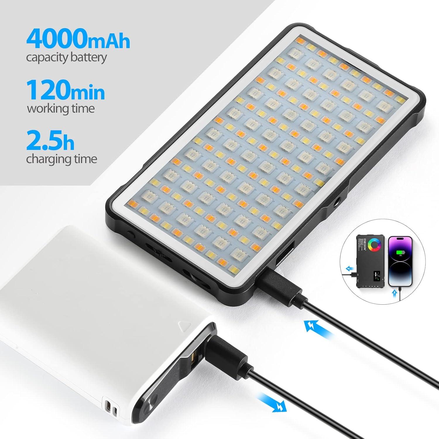 Luz de Video RGB ENEGON 4000mAh LED para Cámara 2500-9000K