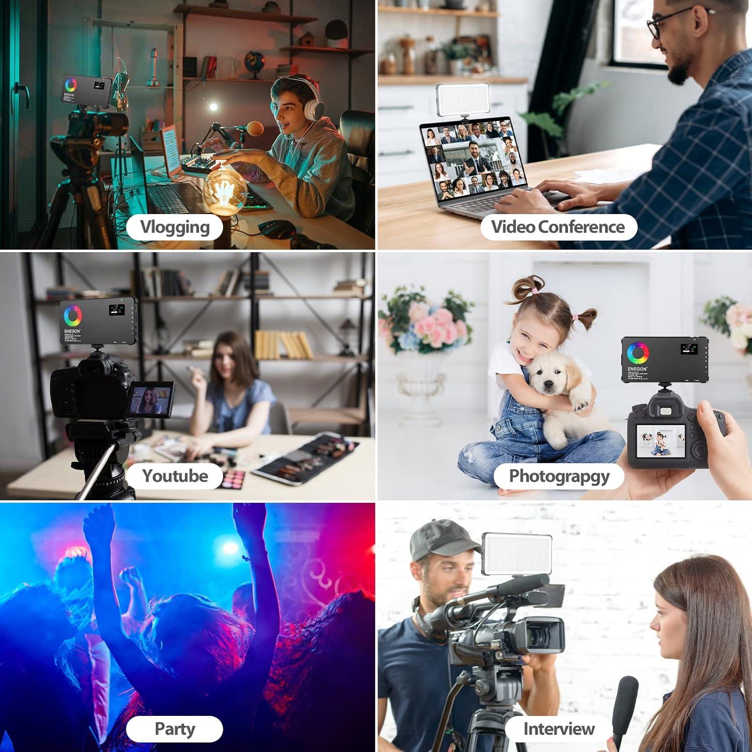 Luz de Video RGB ENEGON 4000mAh LED para Cámara 2500-9000K