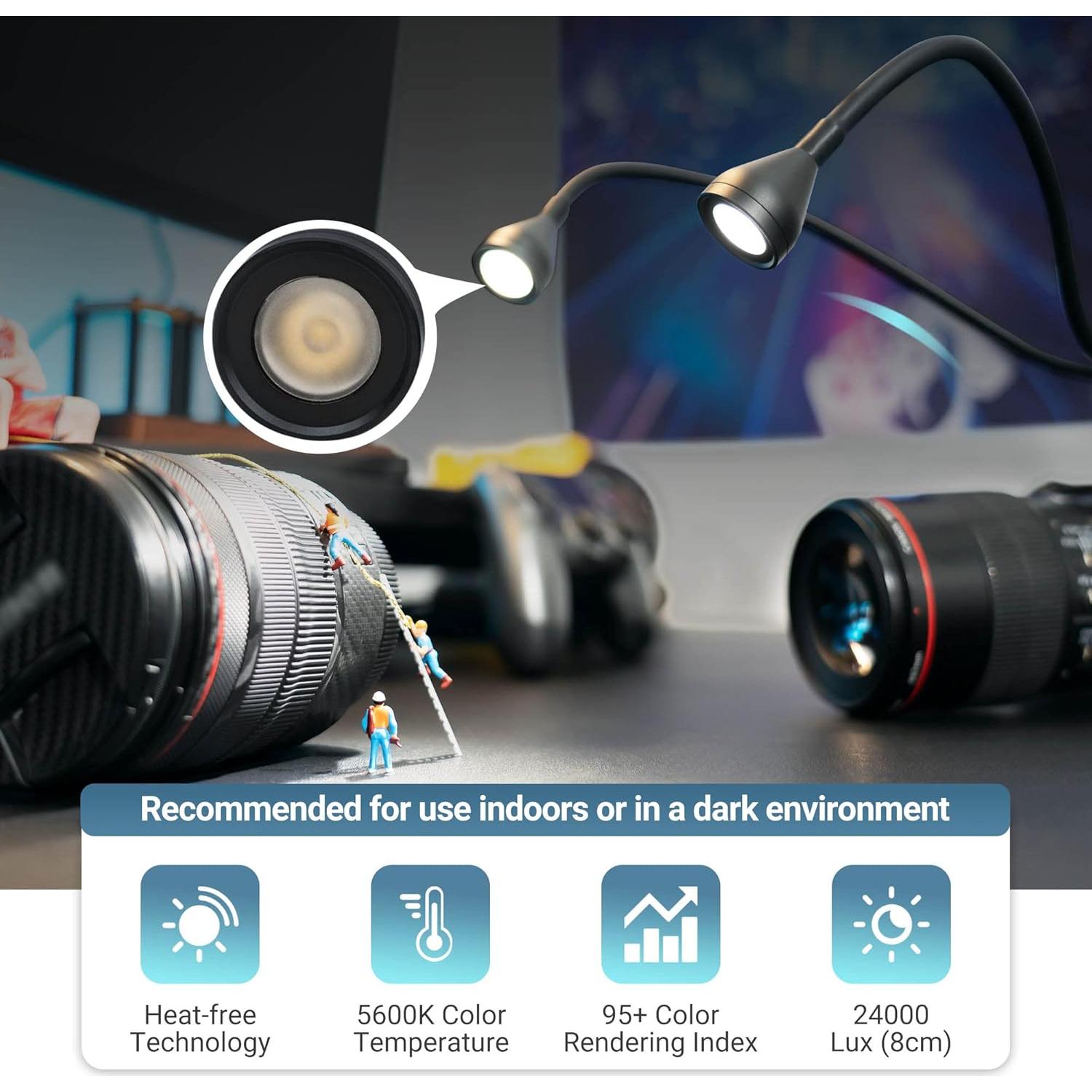 Luz de Brazo Macro LED Jinjiacheng 36CM Brillo Ajustable 10 Niveles