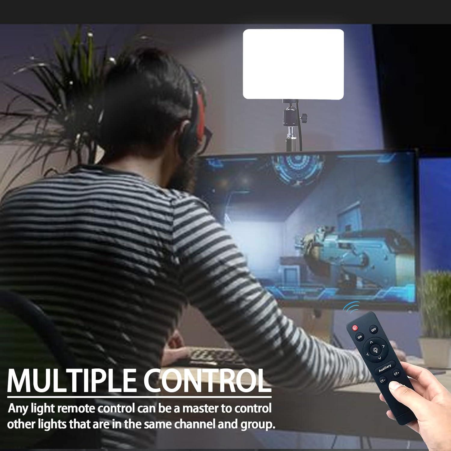 LED Desk Bi-Color Key Light with C-clamp, 2700K-5700K Dimmable with Wireless Remote for Studio Photography Lighting/Zoom Conference/Video Recording/YouTube Tiktok Live/Game Streaming