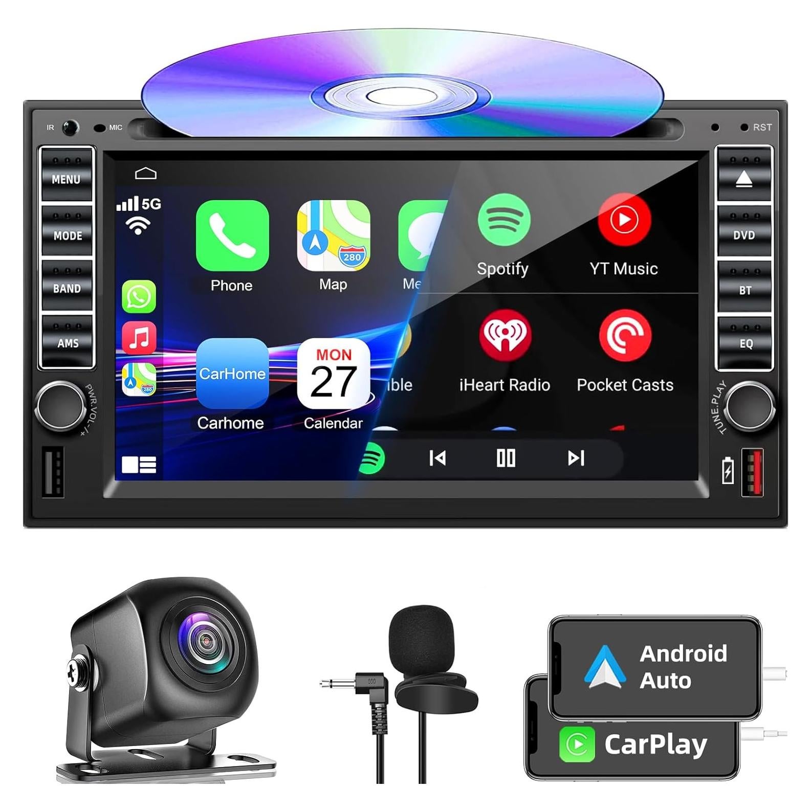 Estéreo de Coche Doble Din Inexaccessories 7" Bluetooth Carplay
