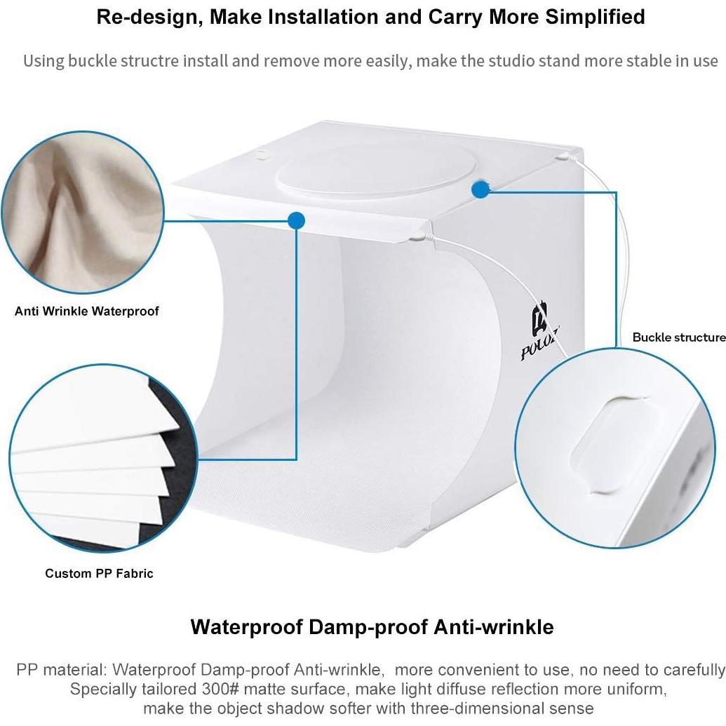 Mini Estudio Fotográfico Portátil ELEPHANTBOAT 20cm con 6 Fondos