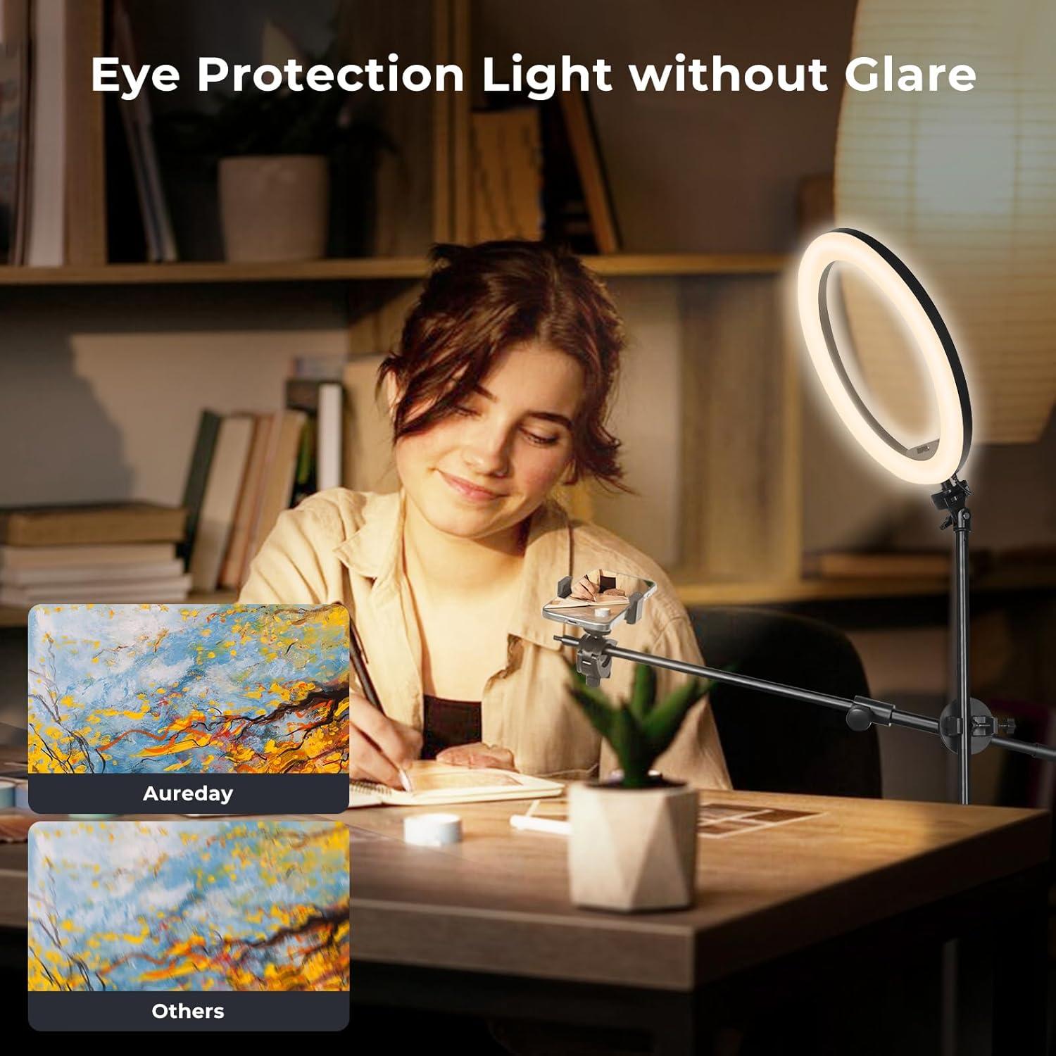 Luz de Anillo Aureday 30.48 cm con Trípode y Soporte