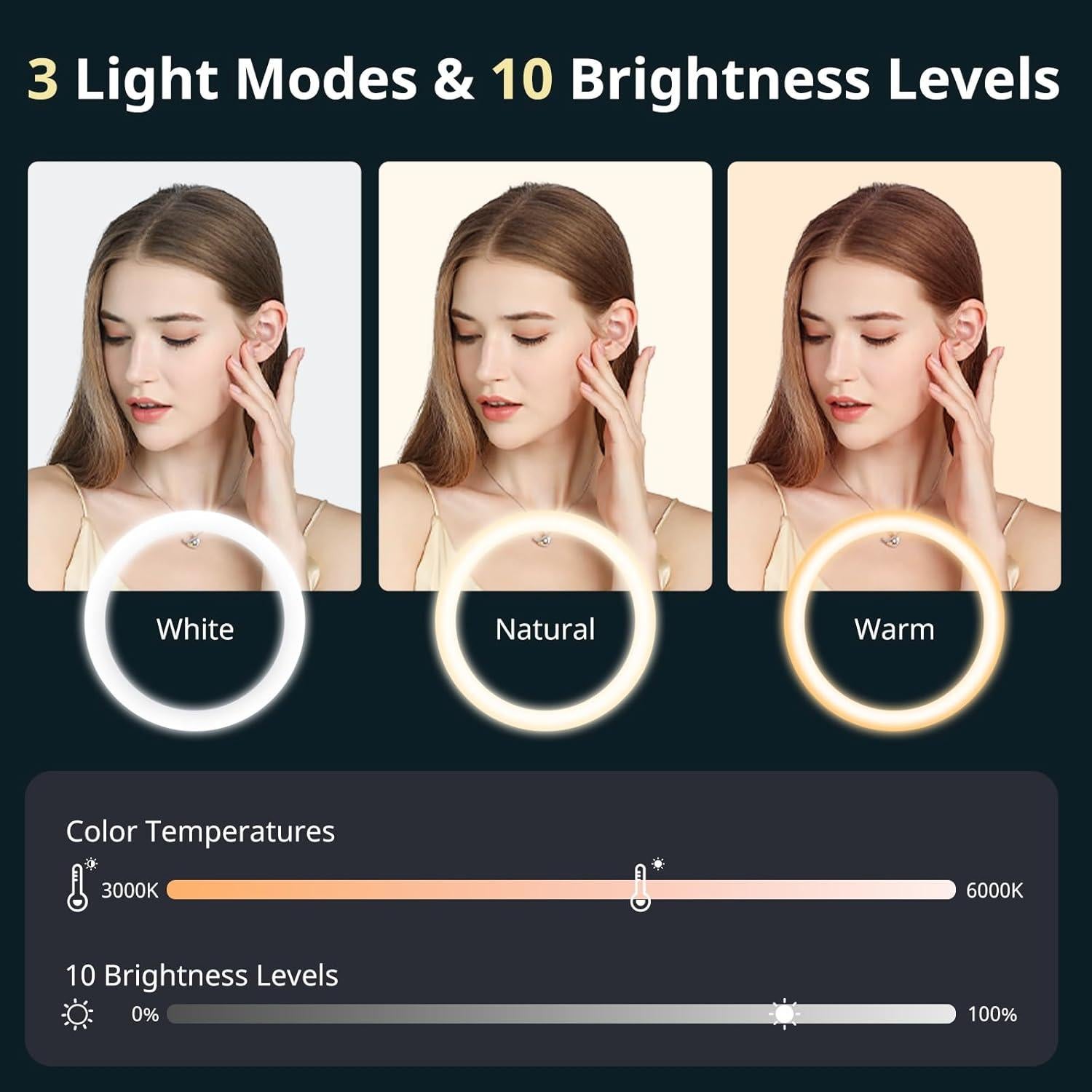 Luz de Anillo Aureday 30.48 cm con Trípode y Soporte