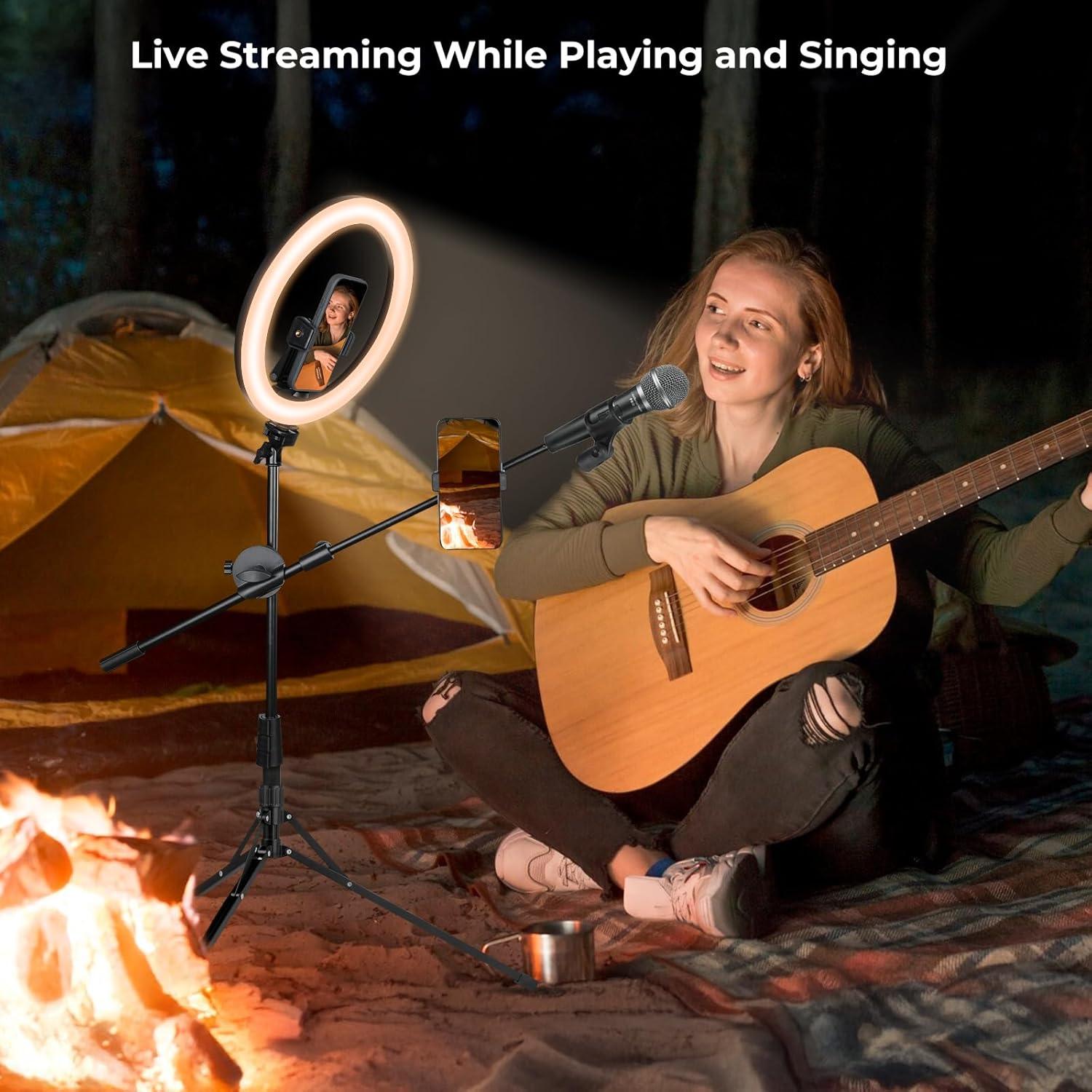 Luz de Anillo Aureday 30.48 cm con Trípode y Soporte