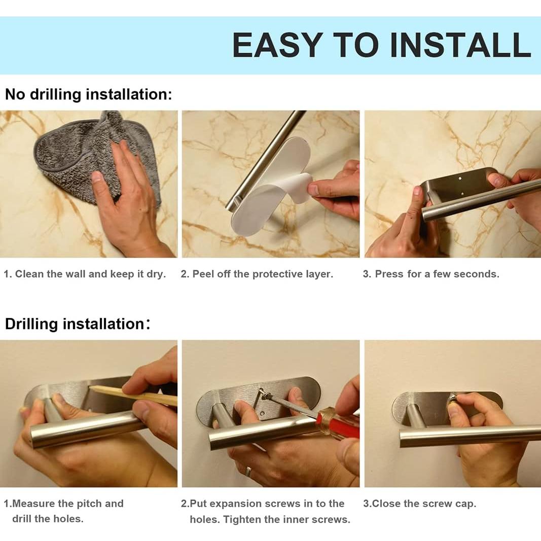 Soporte de Toallas de Papel CUXIXA 2 Piezas Acero Inoxidable