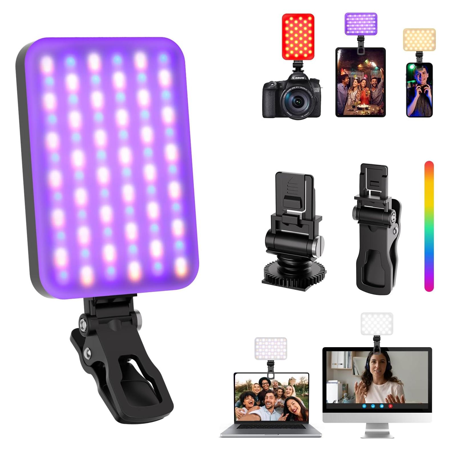 Luz Selfie RGB BANSINE D6-RGB Recargable 2500K-6500K
