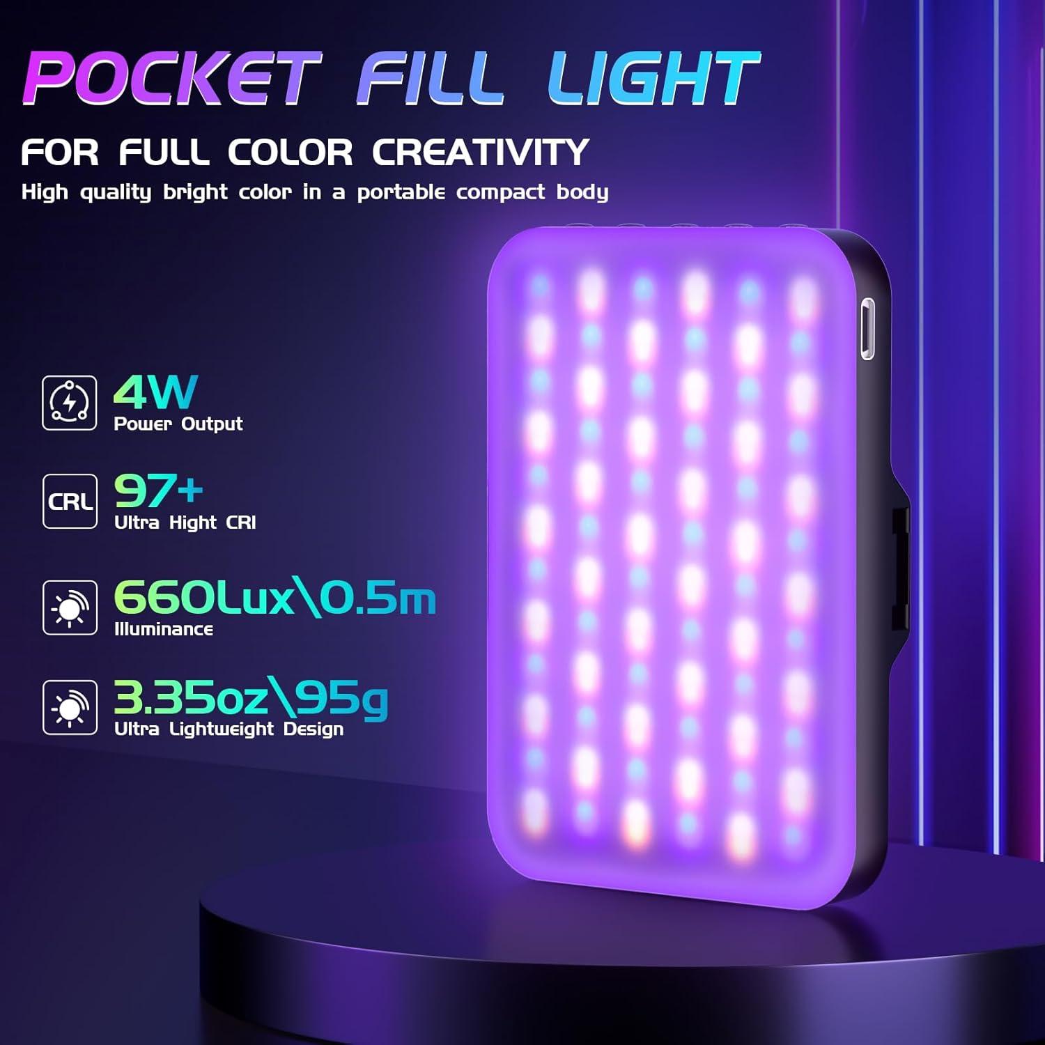 Luz Selfie RGB BANSINE D6-RGB Recargable 2500K-6500K