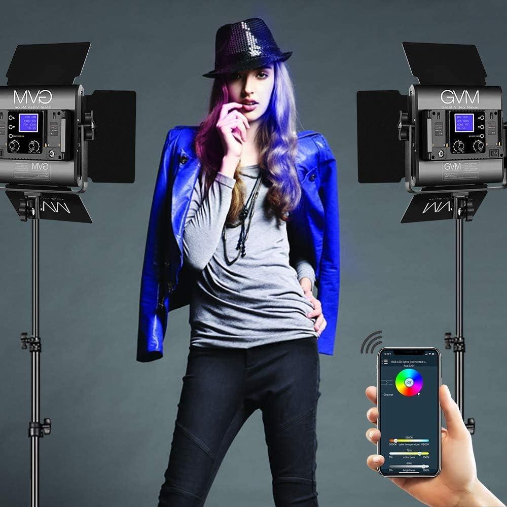 Luz de Video LED RGB GVM 800D con Control APP y Difusor