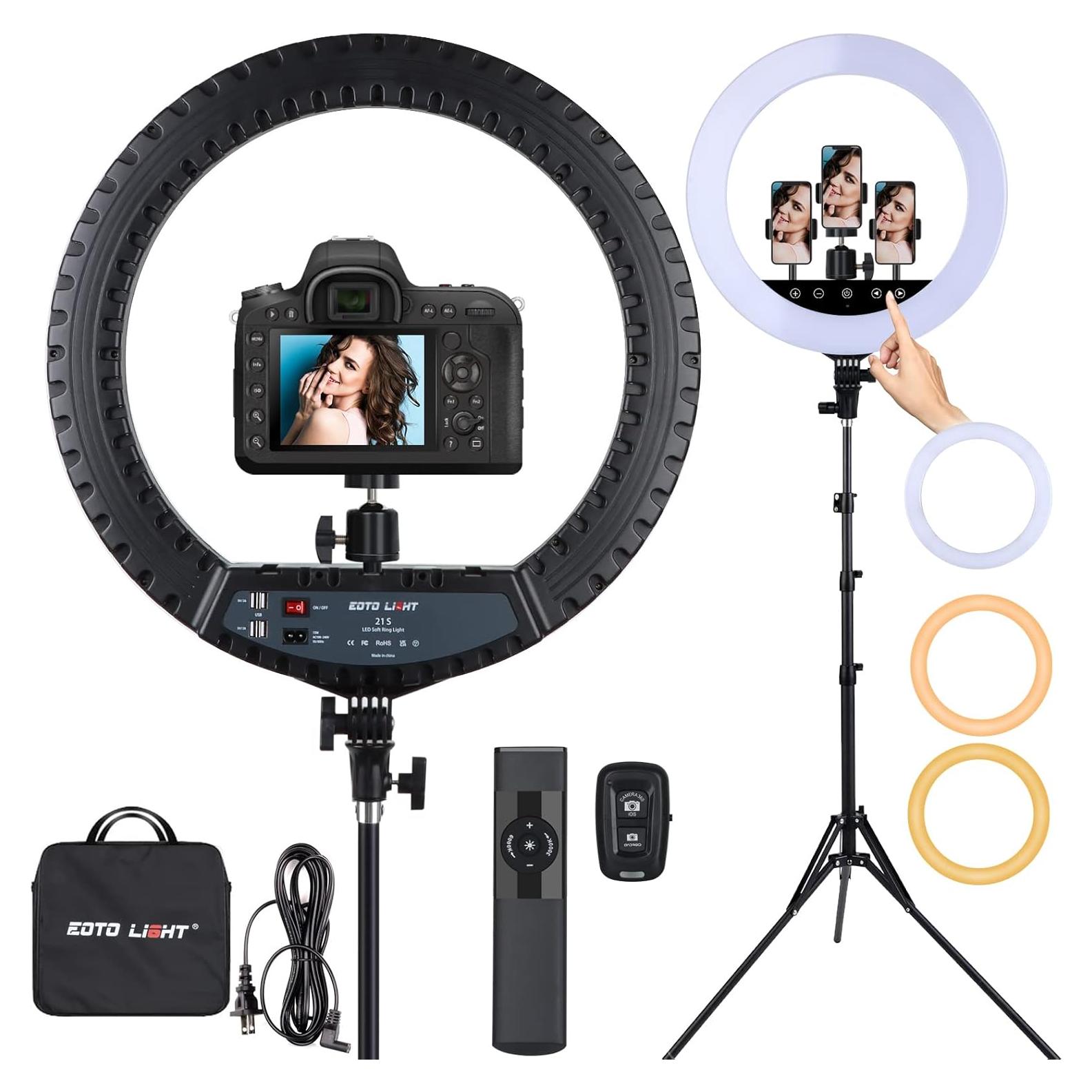 Anillo de Luz LED 53 cm EOTO LIGHT con Soporte y Control Remoto