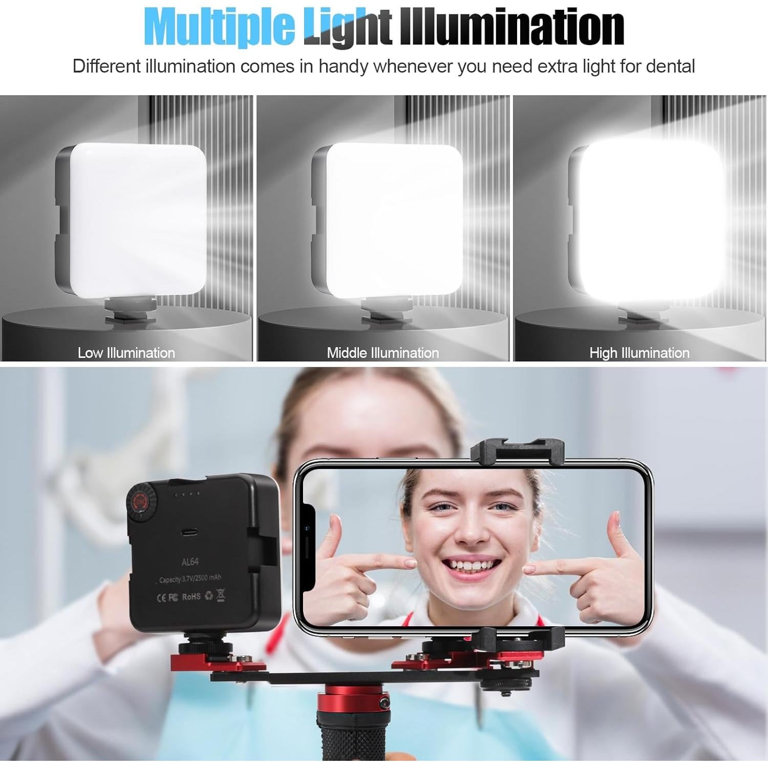 Luz de Relleno LED ANNWAH para Fotografía Dental y Móvil
