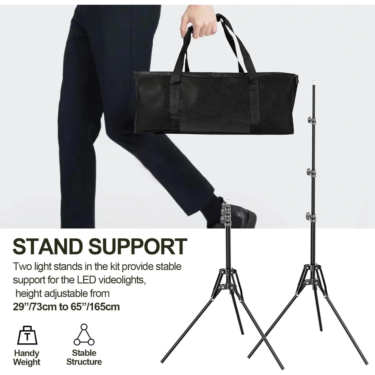 EMART Kit de 2 Luces de Anillo LED 25cm con Trípode 165cm