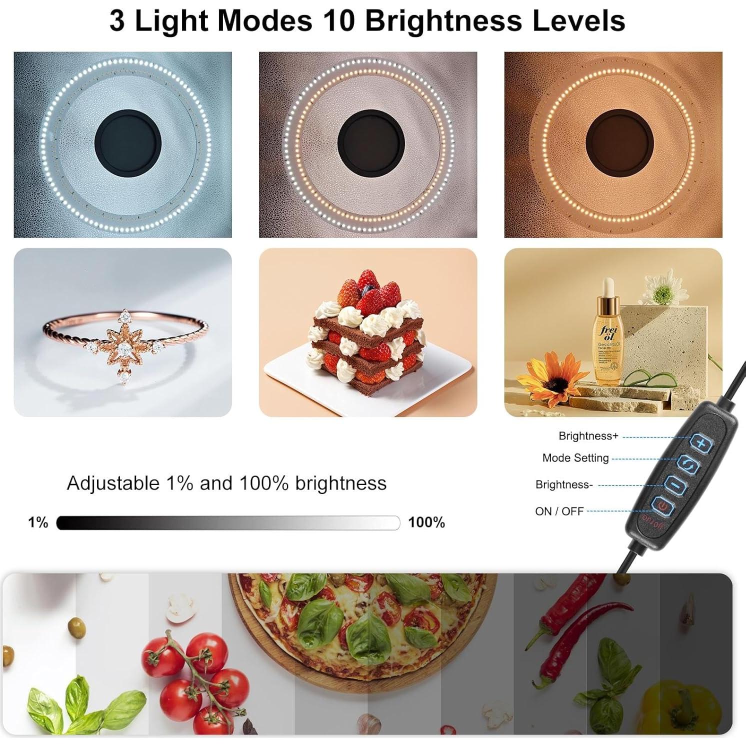 Caja de Luz Fotográfica PULUZ 50.8x50.8cm con 200 LED y 12 Fondos