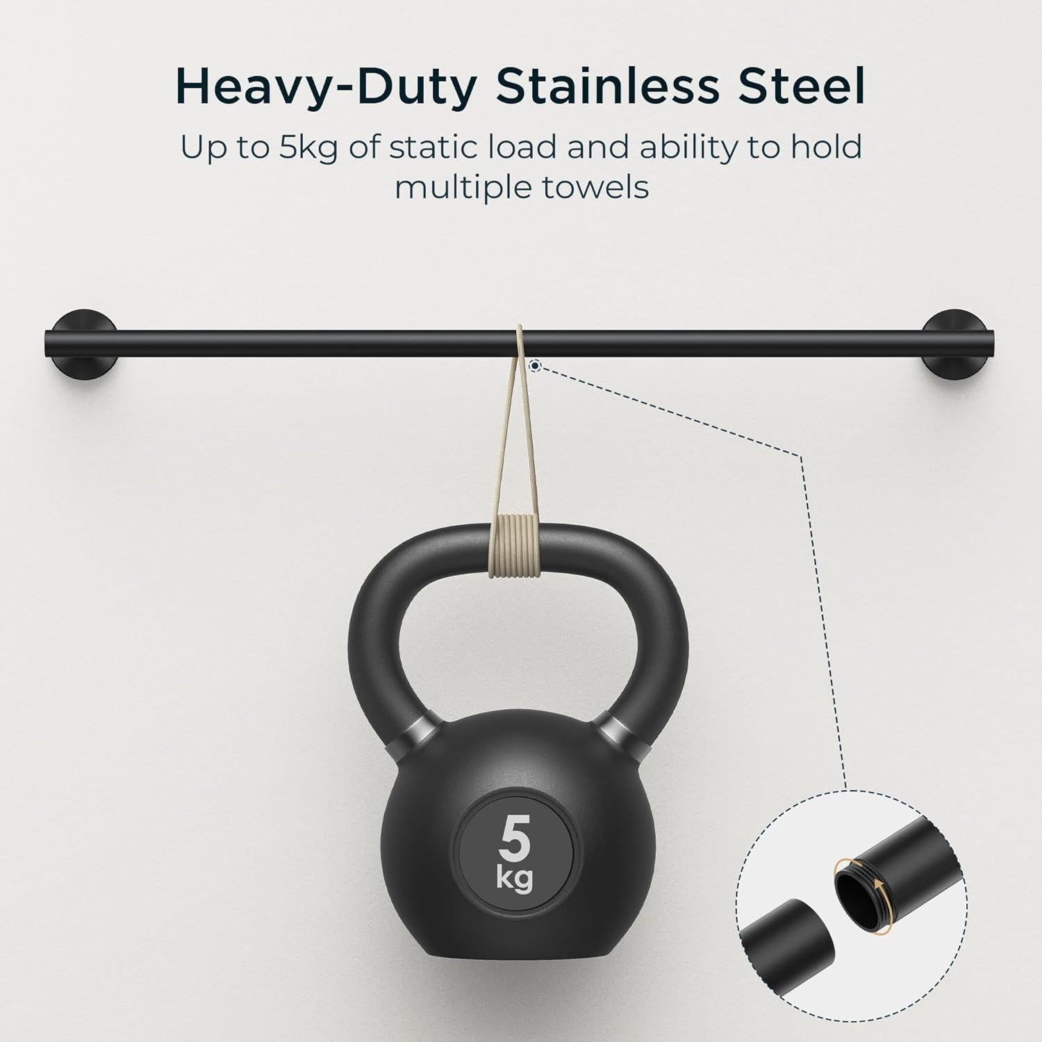 Juego de Accesorios de Baño FORIOUS 4 Piezas Negro Mate