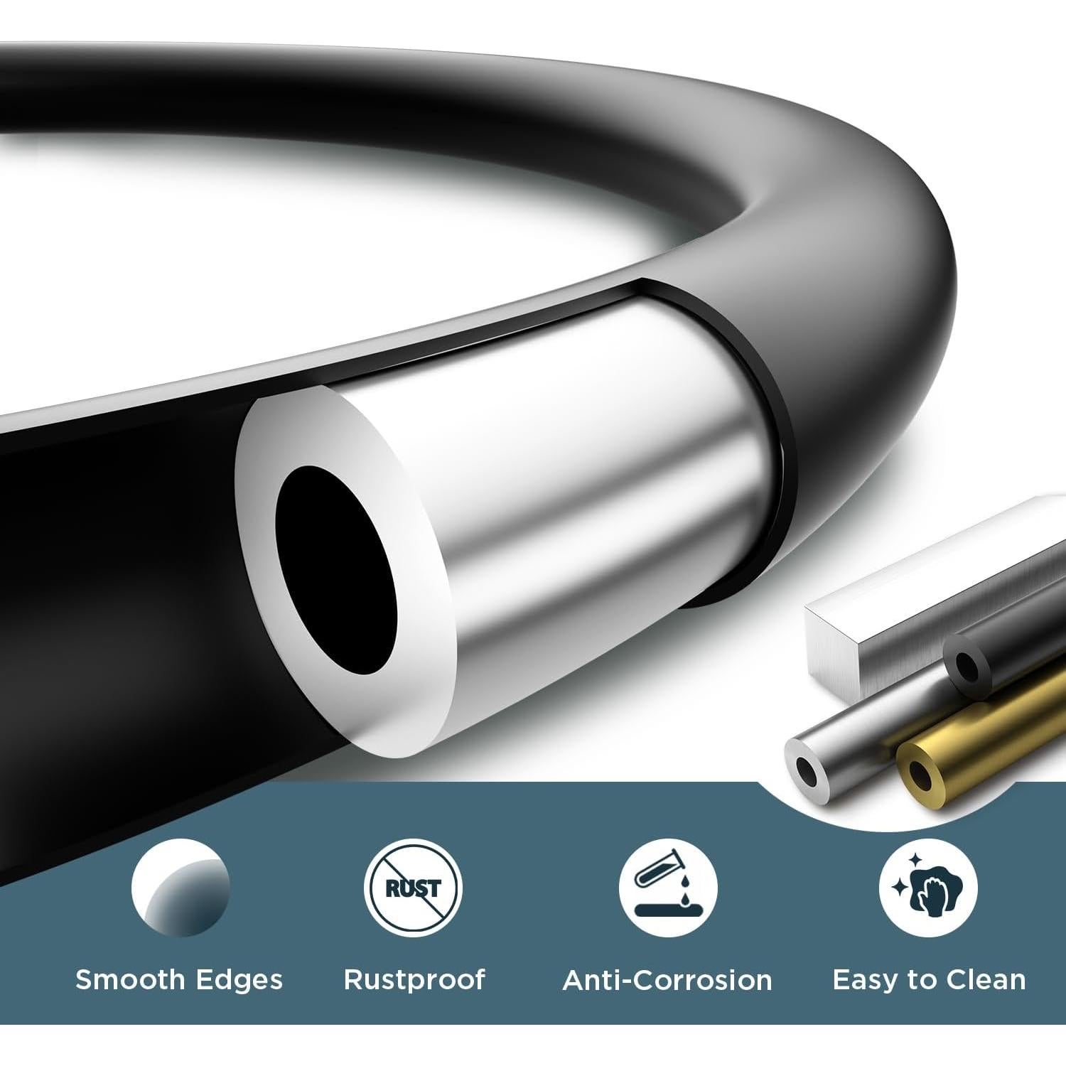 Juego de Accesorios de Baño FORIOUS 4 Piezas Negro Mate