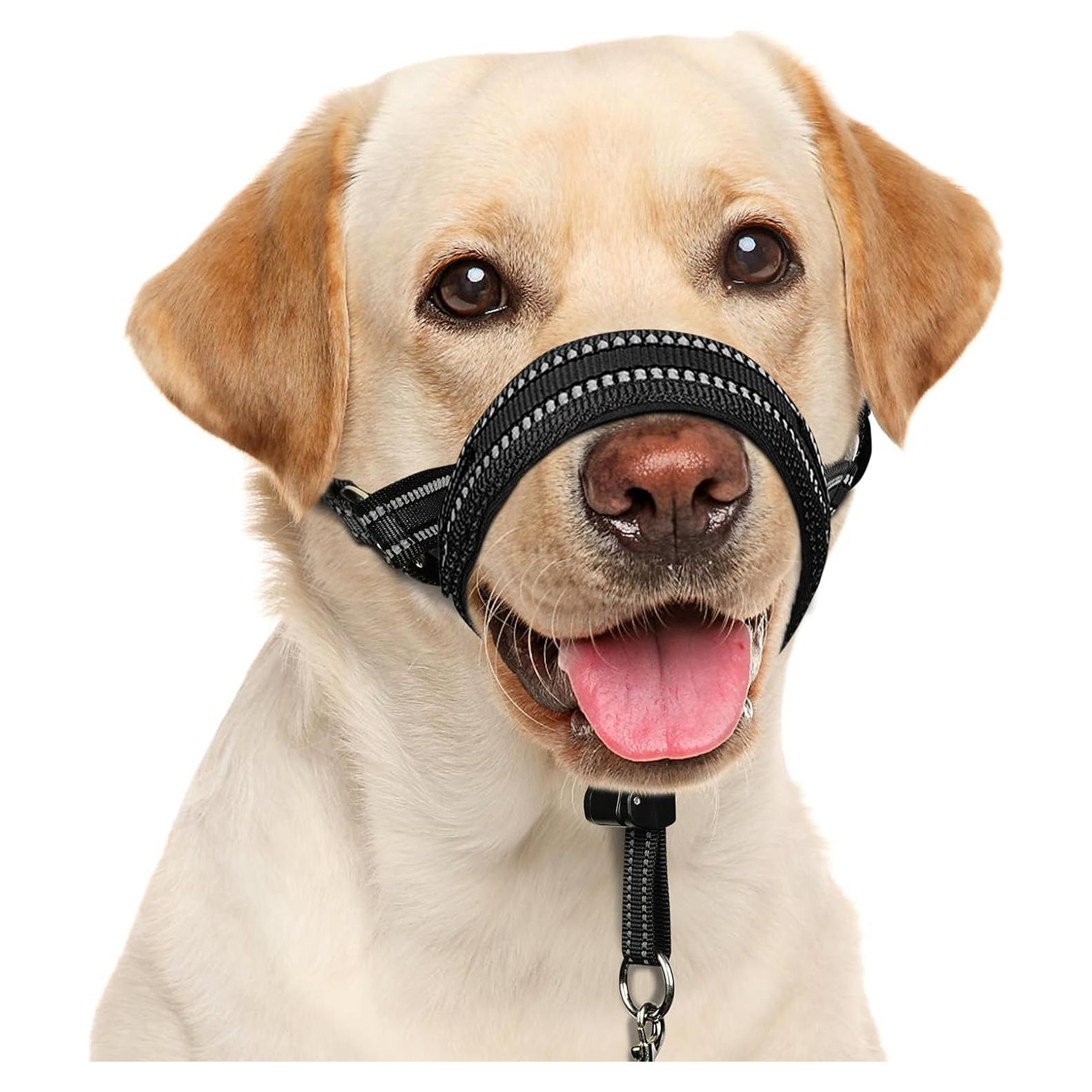 Collar de Cabeza Suave BARKLESS M Negro para Perros Medianos