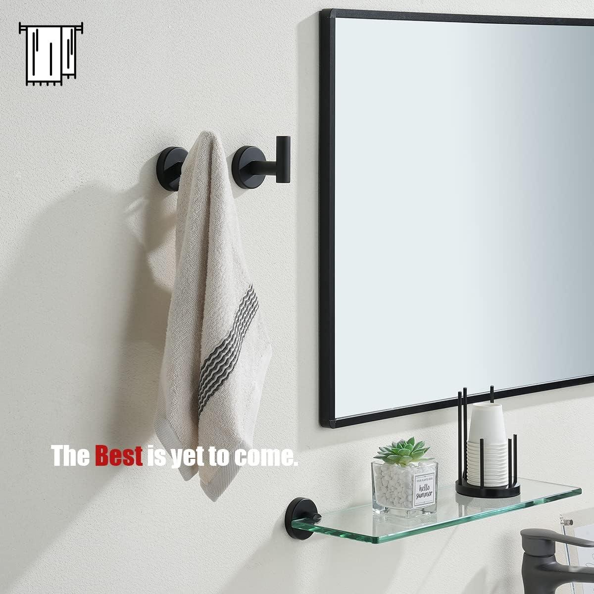 Gancho de Toalla JQK Negro Mate Acero Inoxidable 2 Piezas