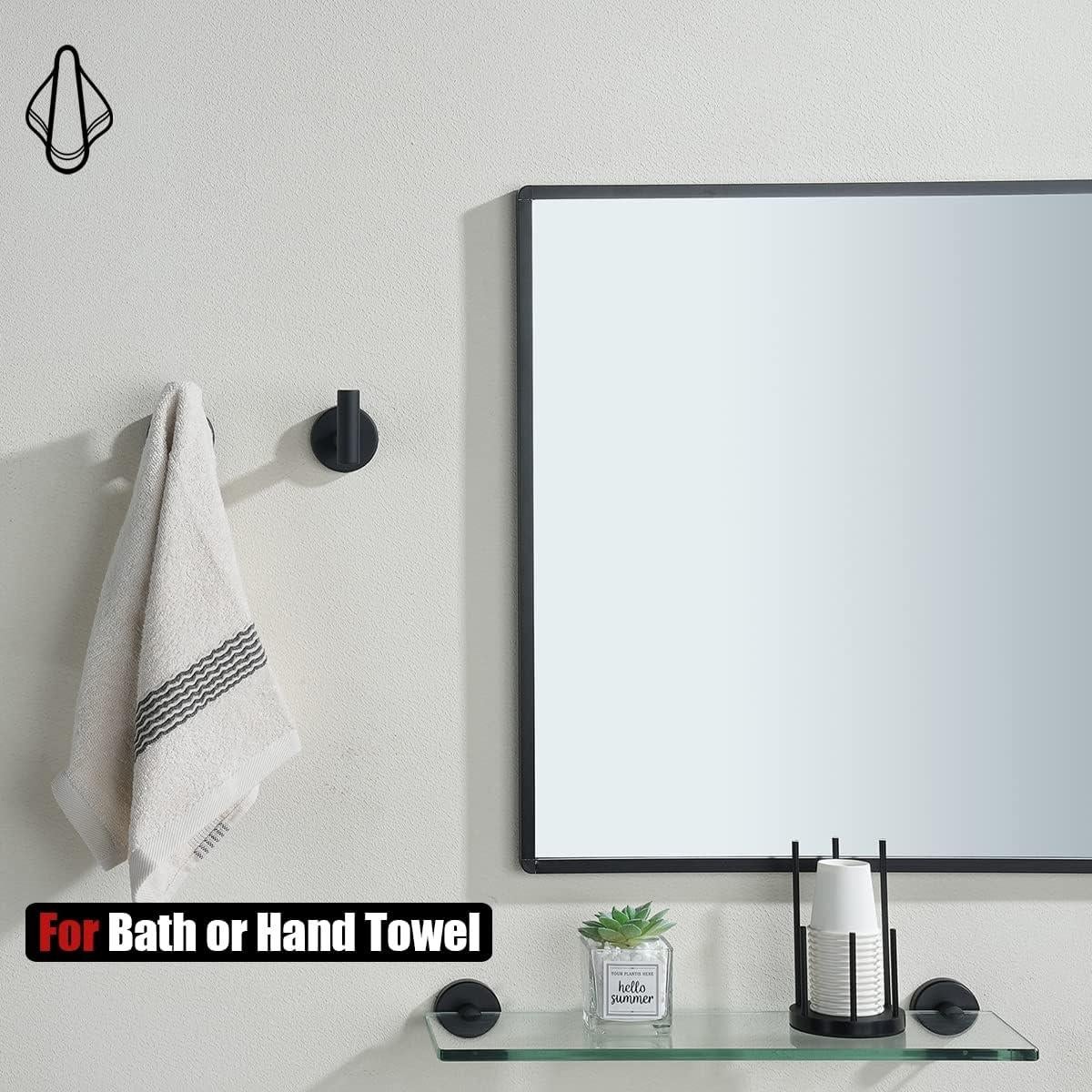 Gancho de Toalla JQK Negro Mate Acero Inoxidable 2 Piezas