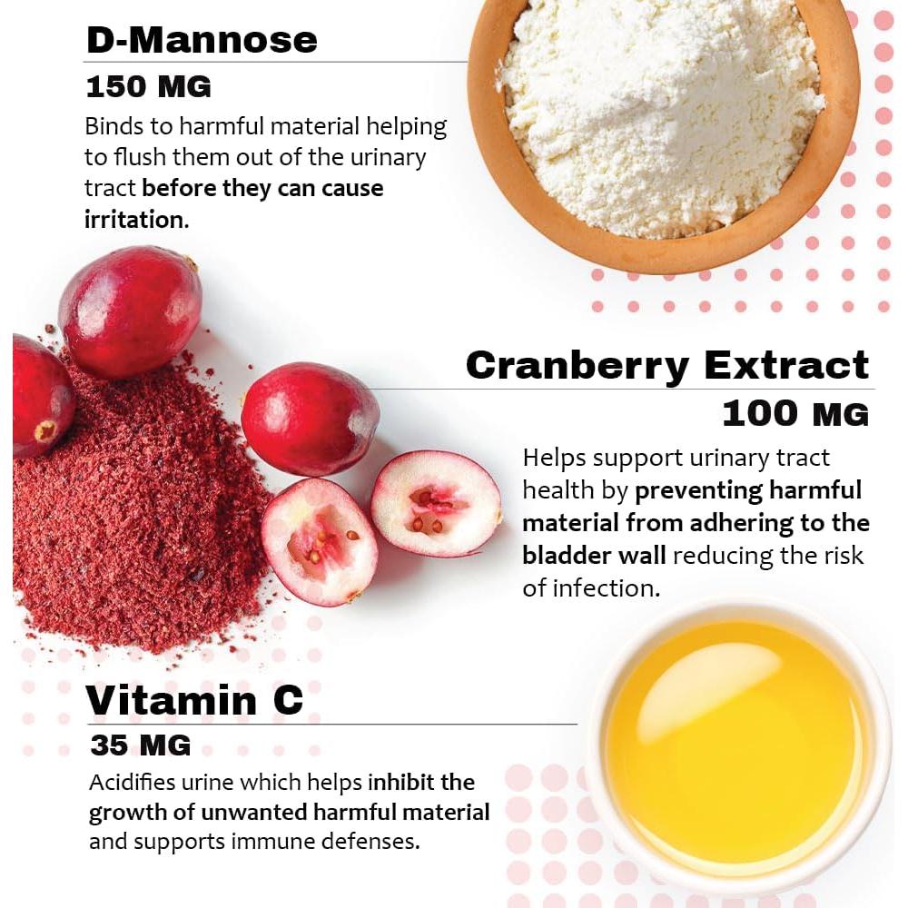 Suplemento D-Mannosa Arándano 60 Tabletas Mascotas Salud Urinaria