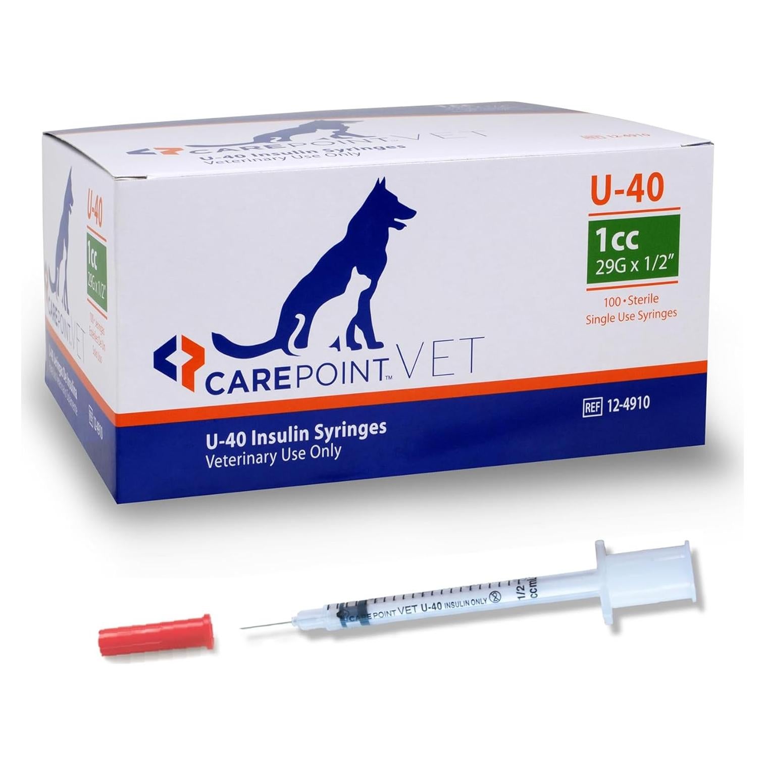 Jeringas de Insulina U-40 29G 1cc para Mascotas - Caja de 100
