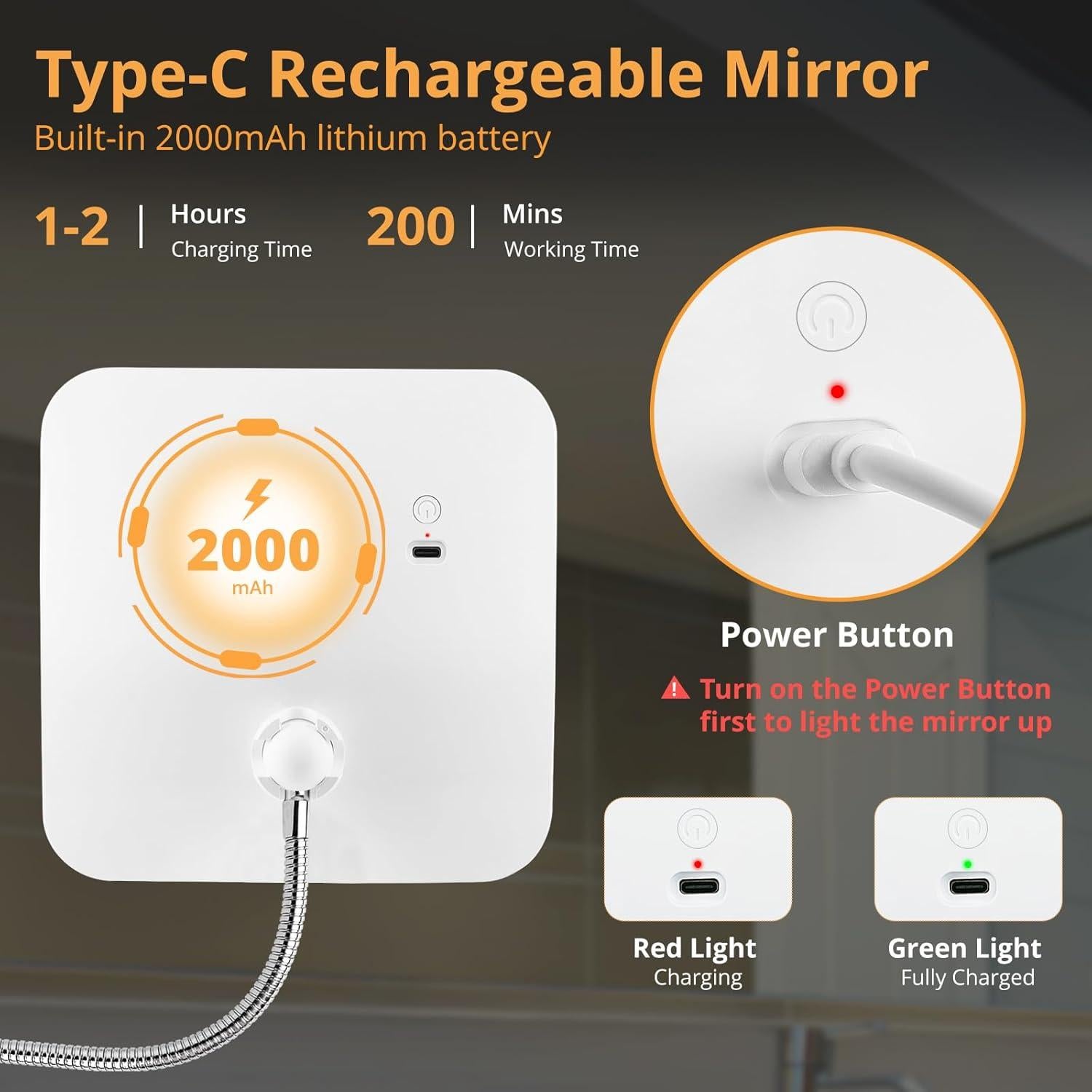 Espejo de Aumento Iluminado Fabuday 30X Recargable LED