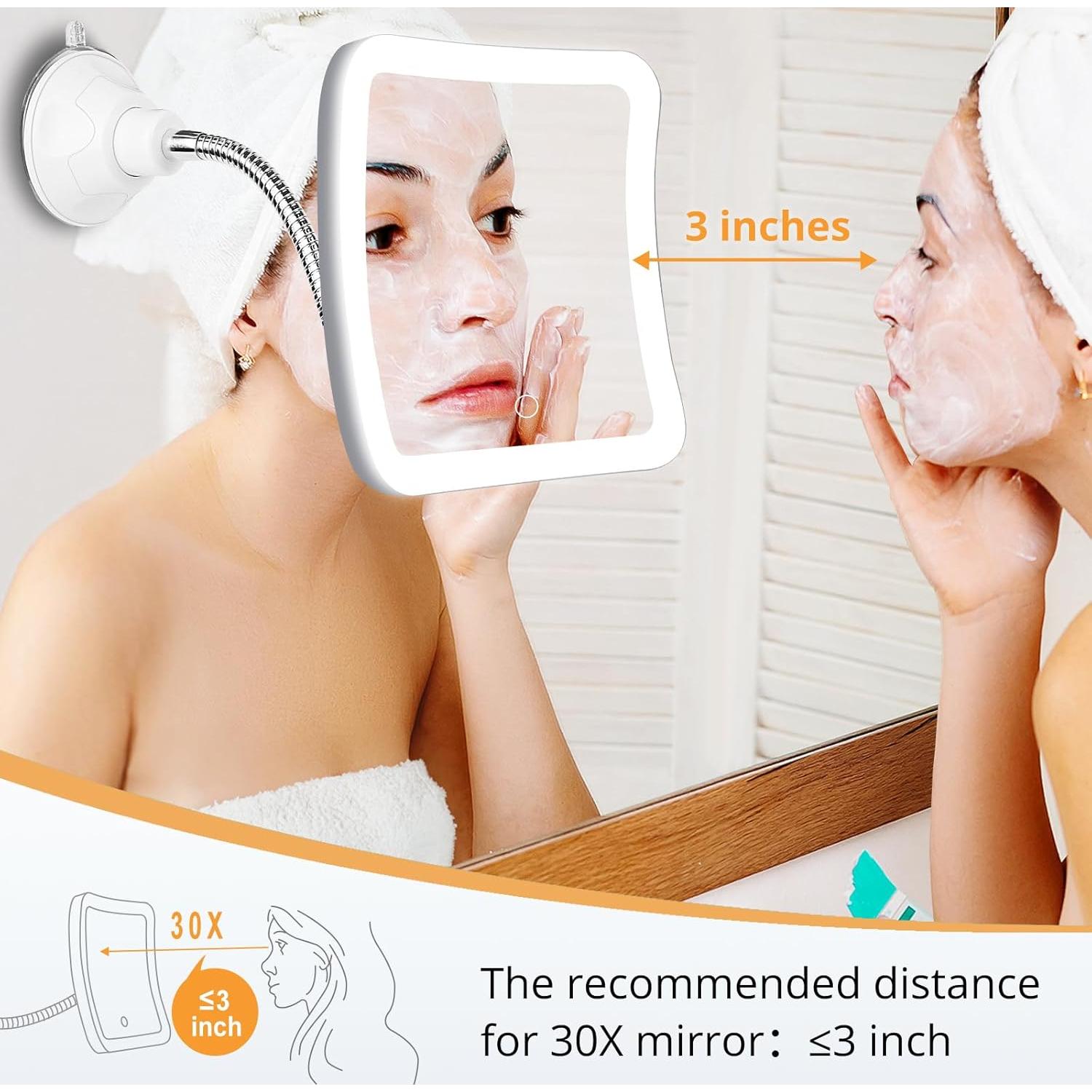 Espejo de Aumento Iluminado Fabuday 30X Recargable LED