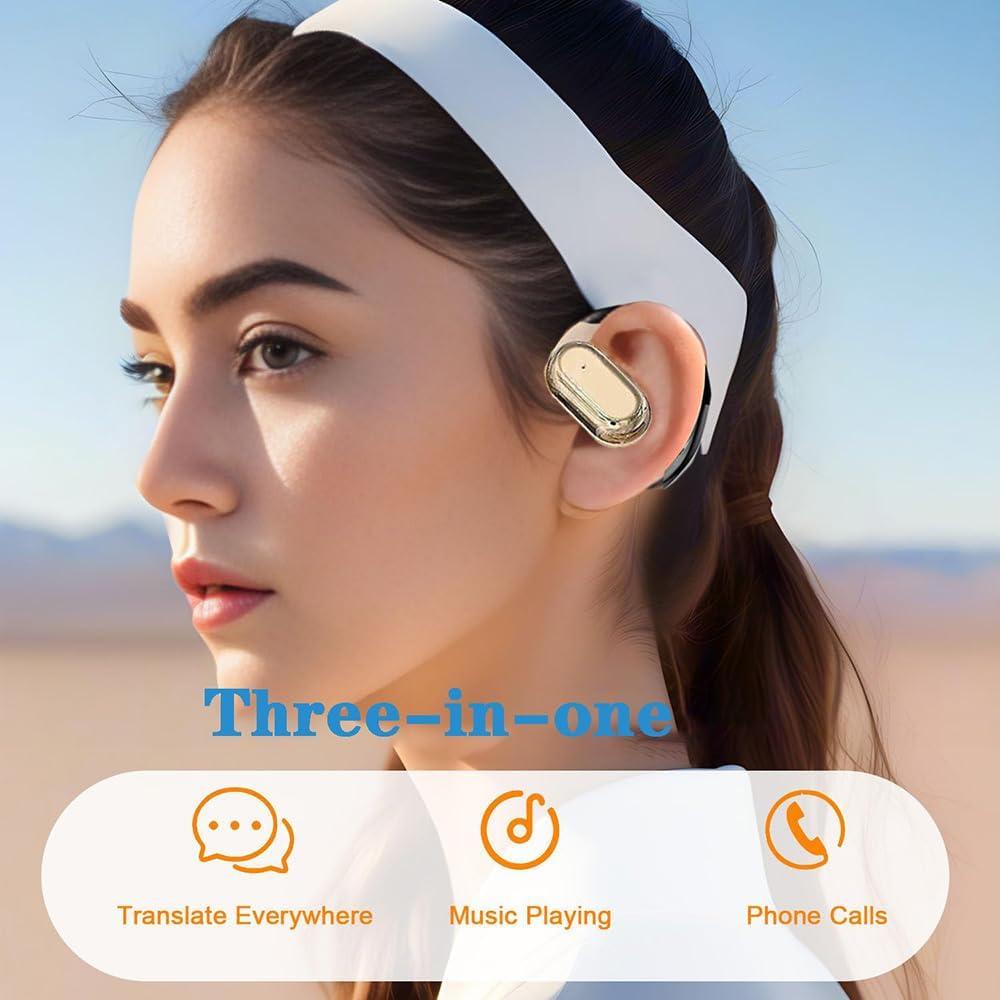 Auriculares Traductores Bluetooth ENGFYADSY 3-en-1 Piel 144 Idiomas