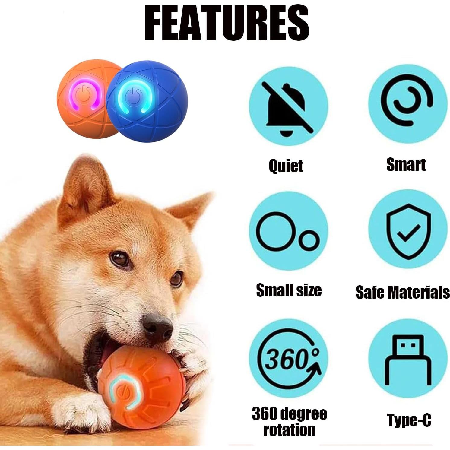 Pelota Temblorosa Inteligente para Perros Huooerpthuore Azul