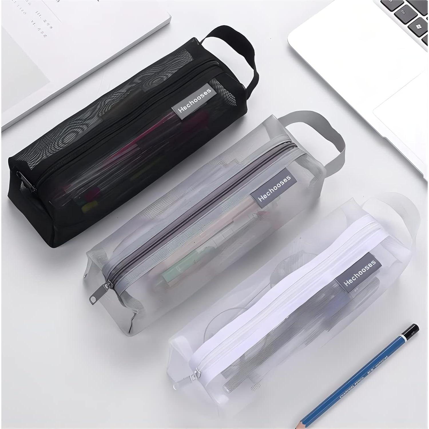 Bolsa Cosmética de Malla GIDARY 2PCS Negro y Gris 21x7.5x6cm