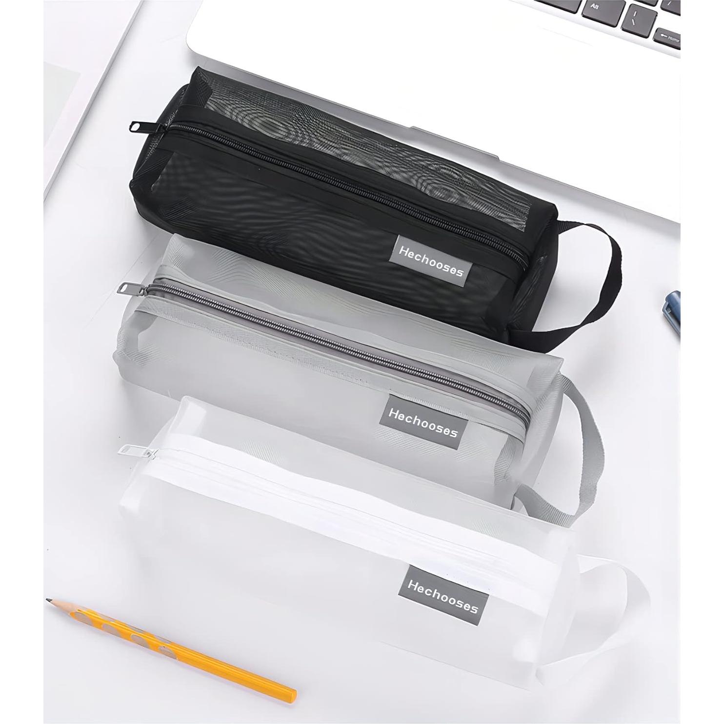 Bolsa Cosmética de Malla GIDARY 2PCS Negro y Gris 21x7.5x6cm