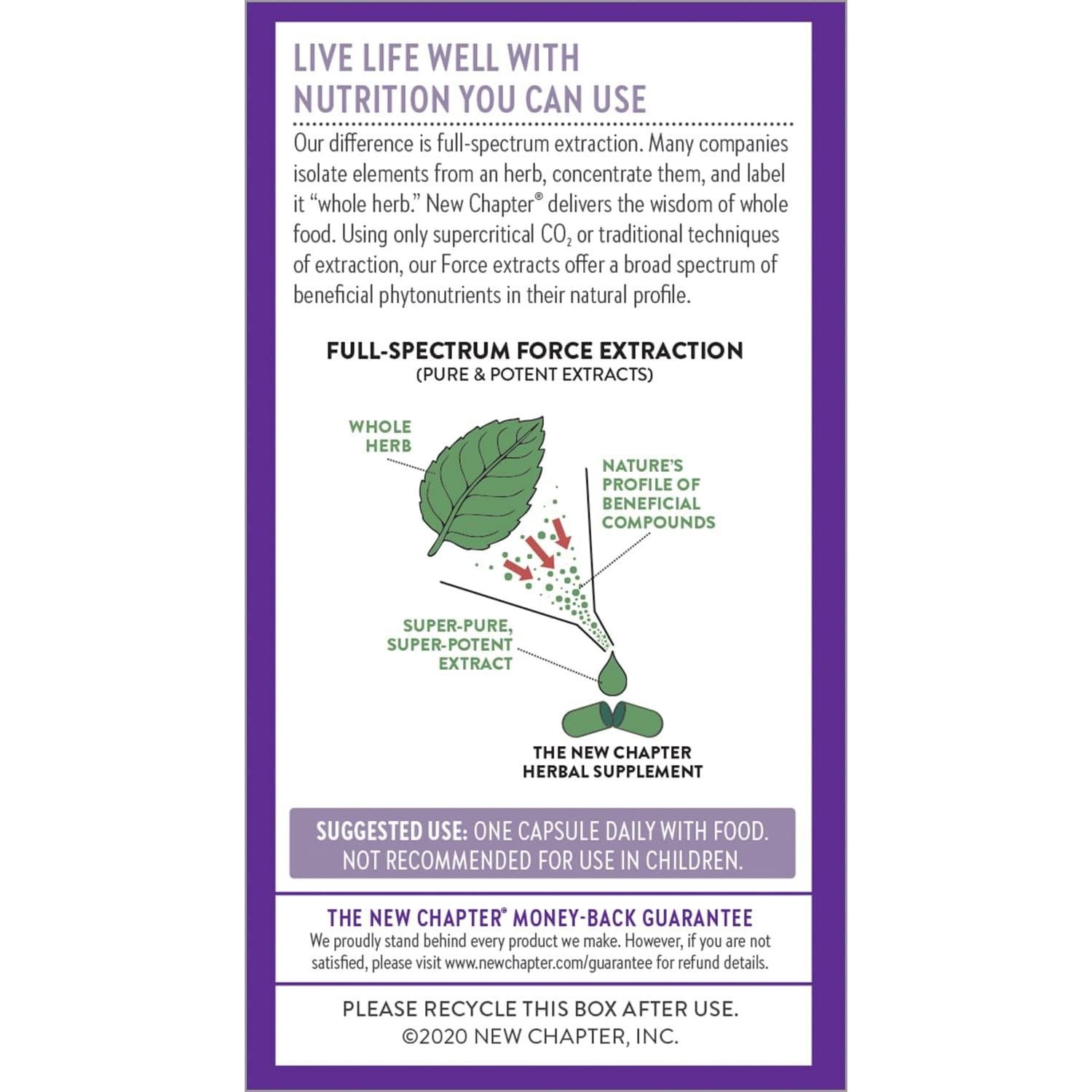 Suplemento de Albahaca Sagrada New Chapter 30 Cápsulas Vegetarianas