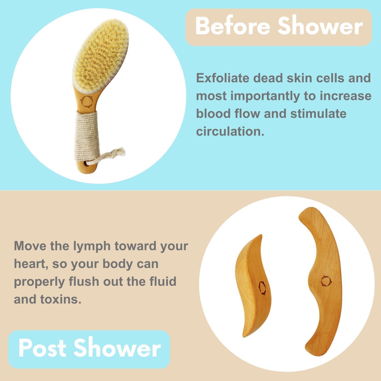 Cepillo Seco Vegano RECURECARE + Kit de Masaje 3 en 1