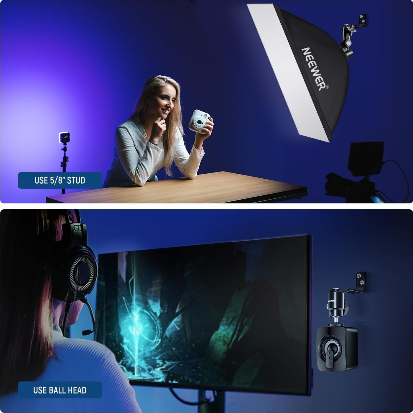 Soporte de Montaje en Pared y Techo NEEWER 2kg para Luz de Anillo