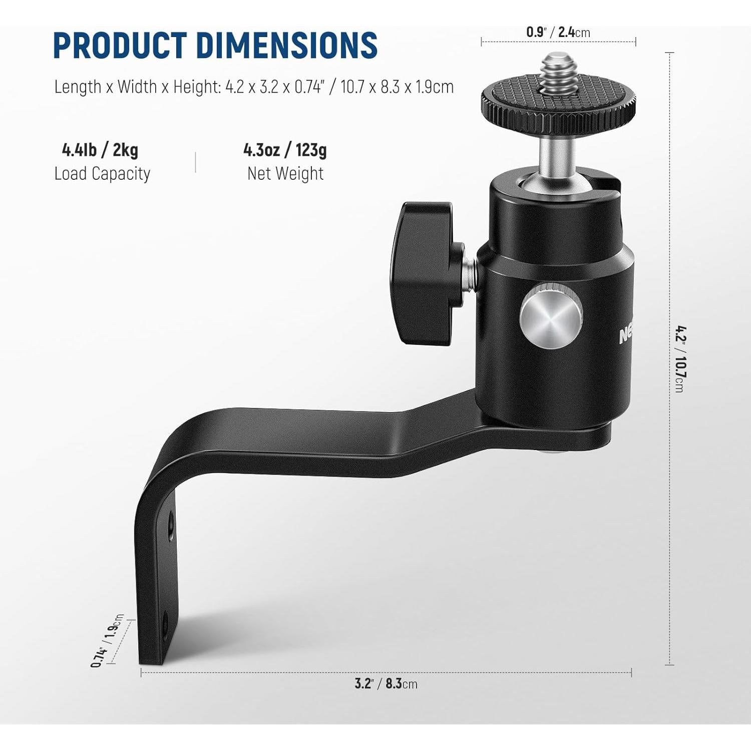 Soporte de Montaje en Pared y Techo NEEWER 2kg para Luz de Anillo
