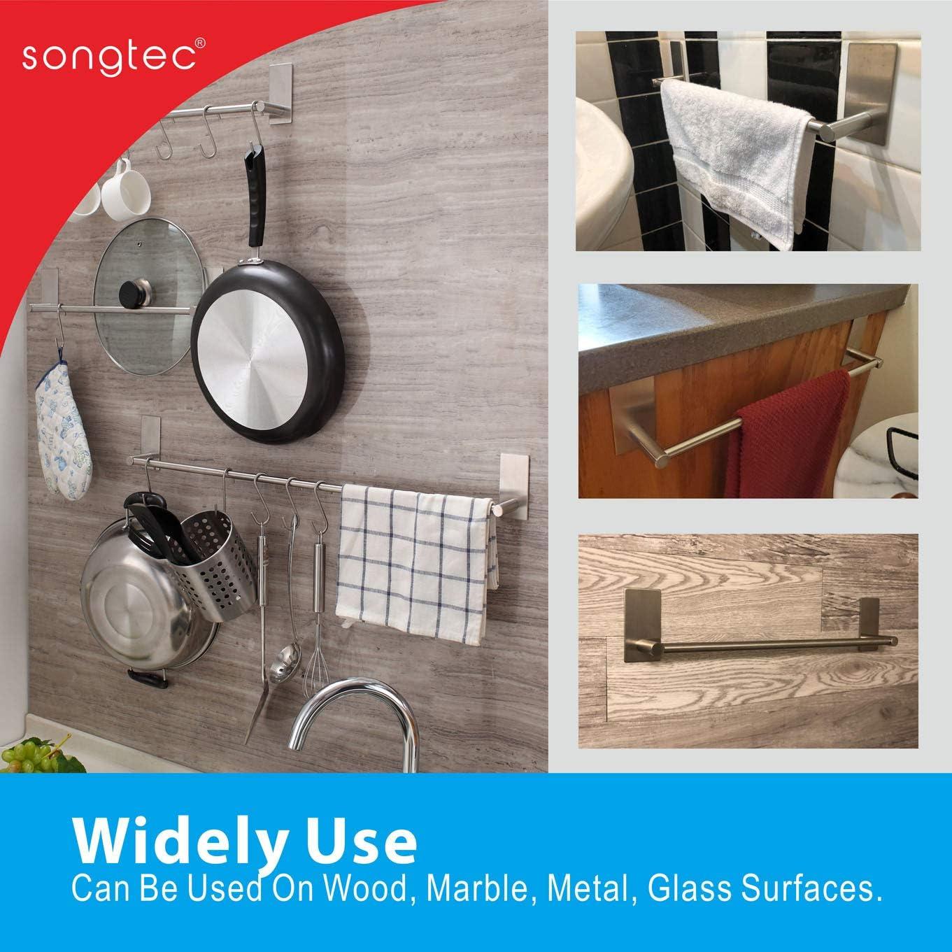 Barra de Toalla Adhesiva Songtec 40,6 cm Acero Inoxidable