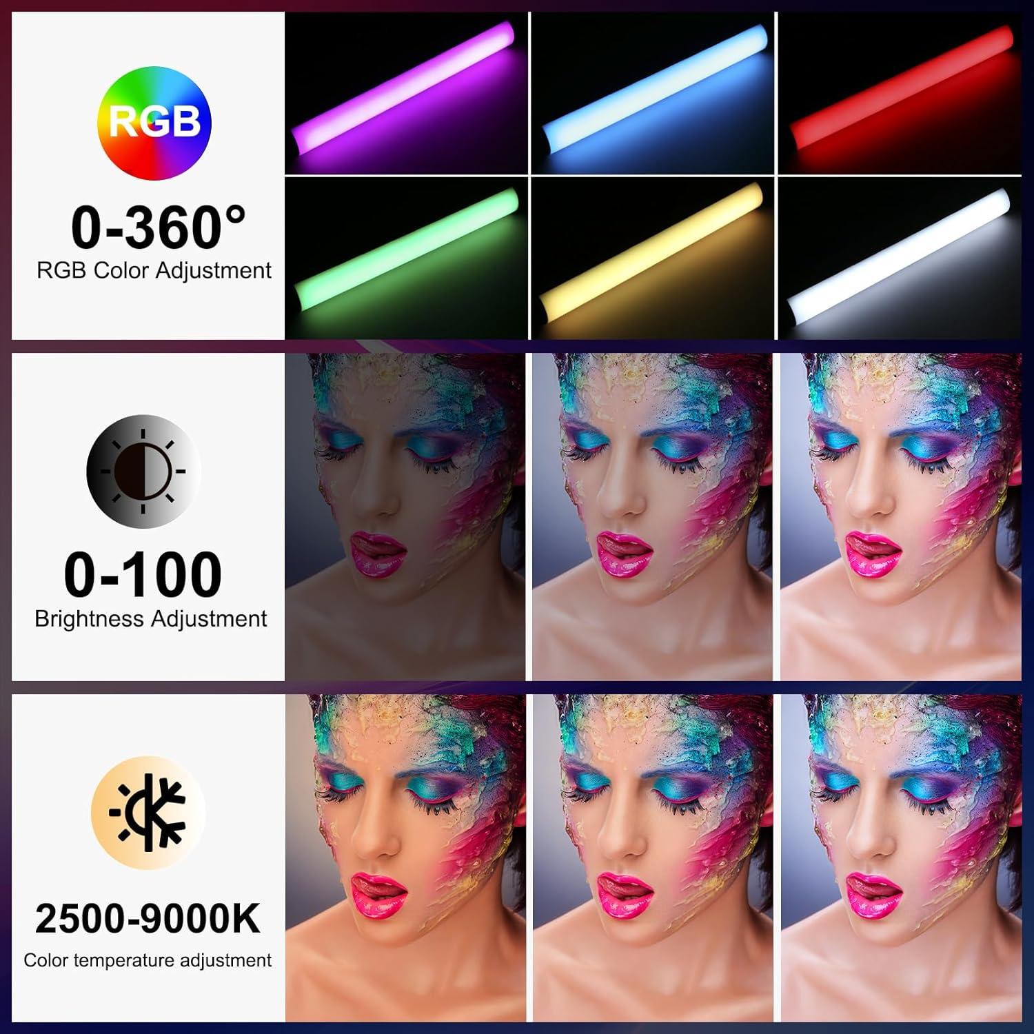 Varita de Luz Portátil Puluz 30cm RGB LED Batería 3000mAh