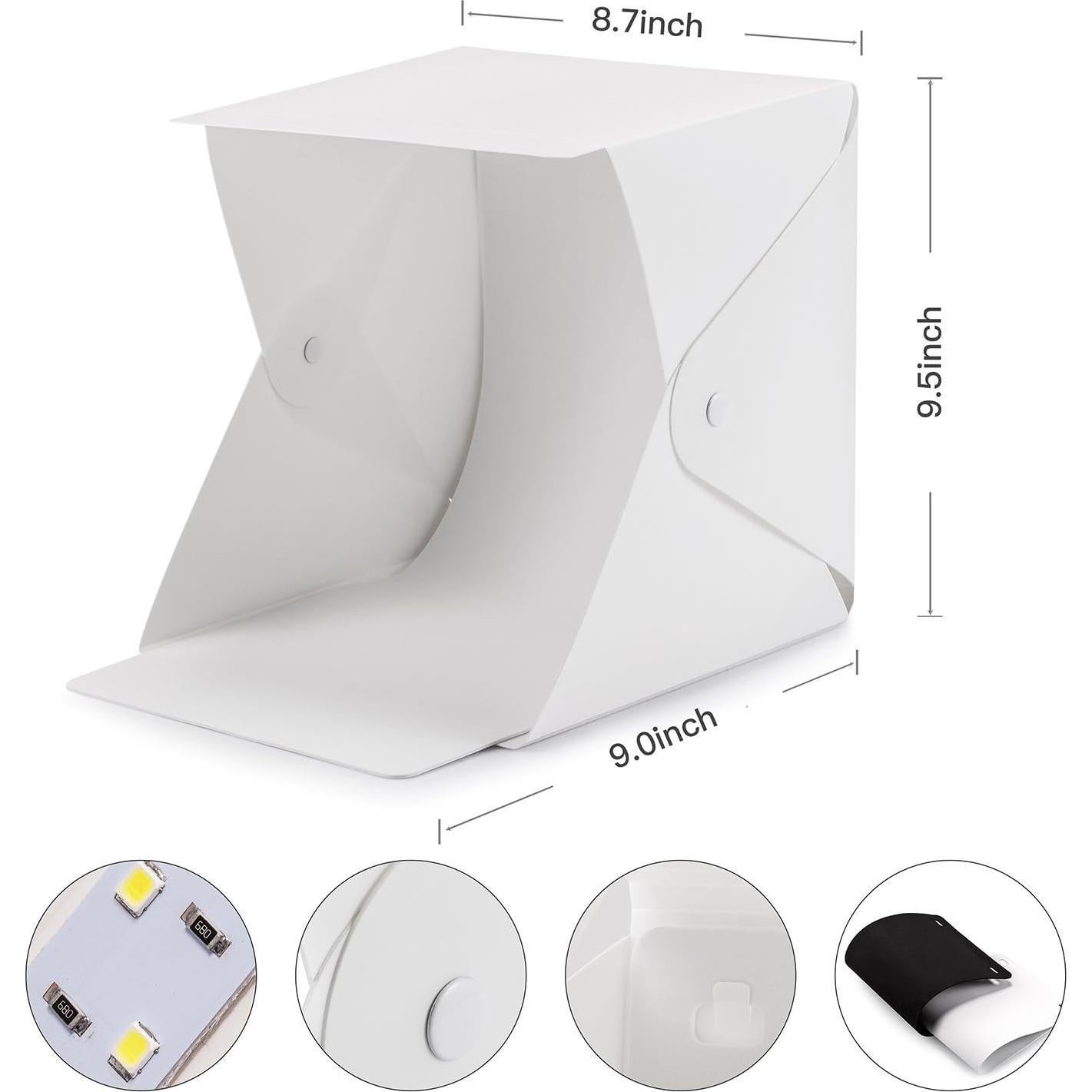 Kit de Estudio Fotográfico Plegable Depthlan con Luz LED