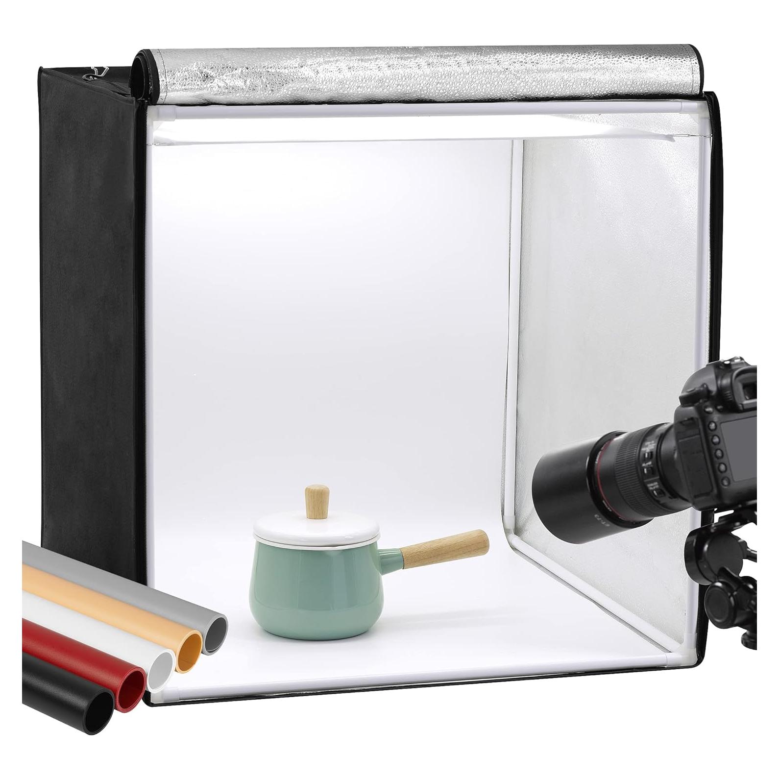 Finnhomy 24x24 Photo Box Professional Portable Photo Studio Photo Light Studio Photo Tent Light Box Table Top Photography Shooting Tent Box Lighting Kit