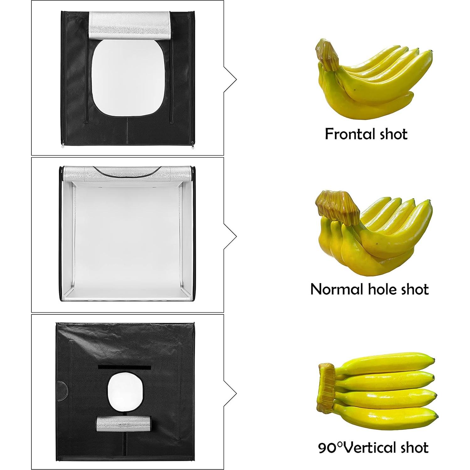 Finnhomy 24x24 Photo Box Professional Portable Photo Studio Photo Light Studio Photo Tent Light Box Table Top Photography Shooting Tent Box Lighting Kit